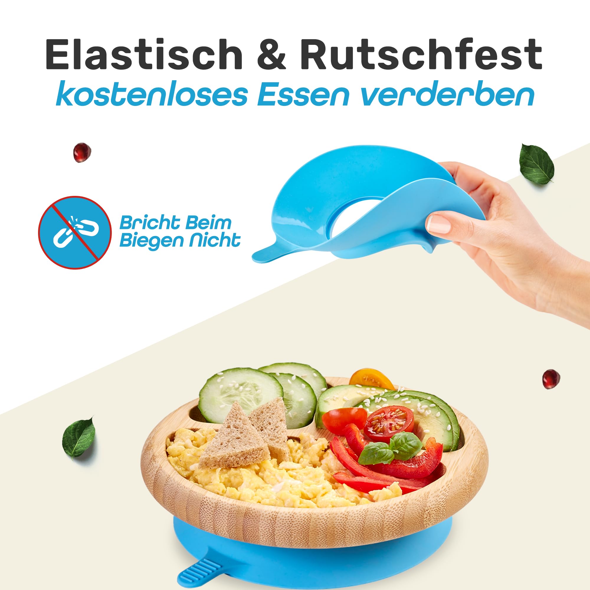 Löffel- und Saugnapfset für Kinder - Hellblau
