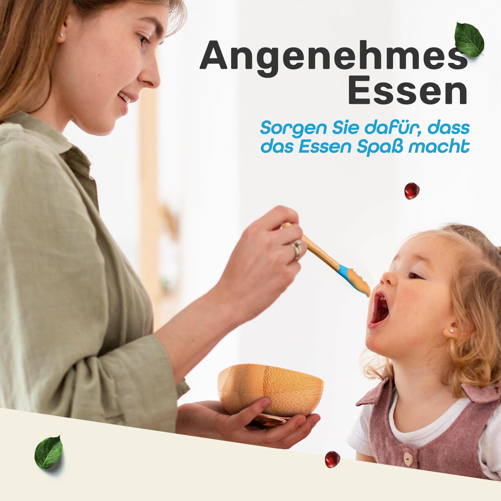 Löffel- und Saugnapfset für Kinder - Hellblau