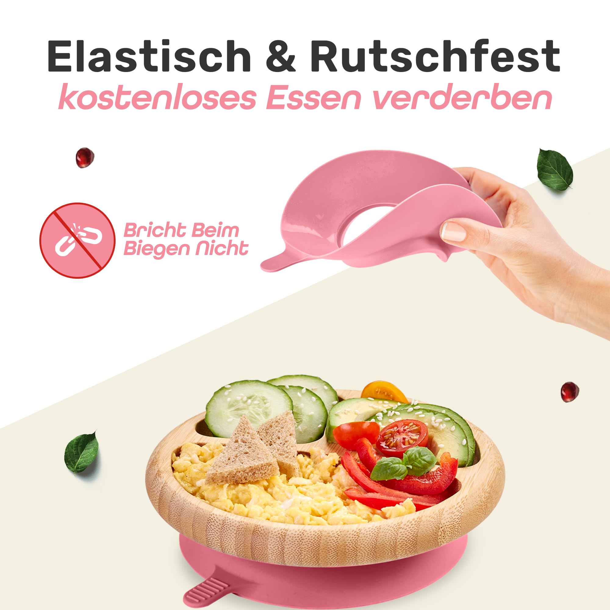 Löffel- und Saugnapfset für Kinder - Pink