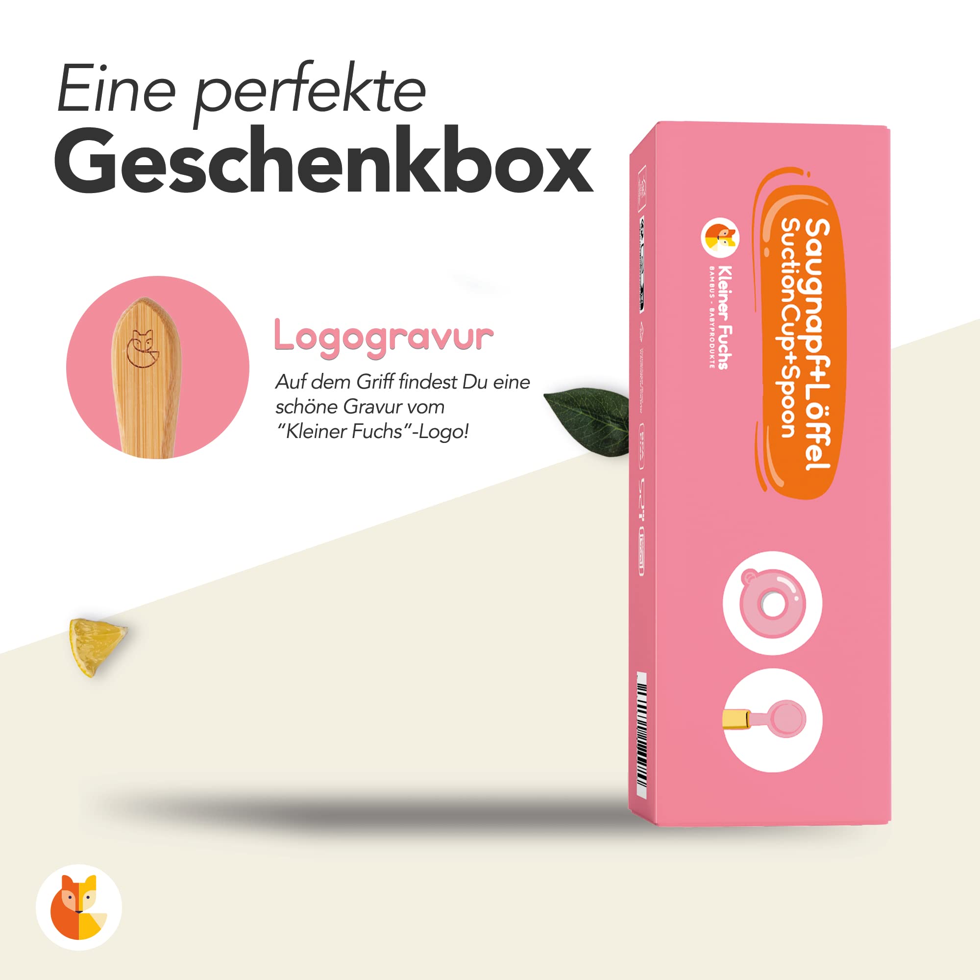 Löffel- und Saugnapfset für Kinder - Pink