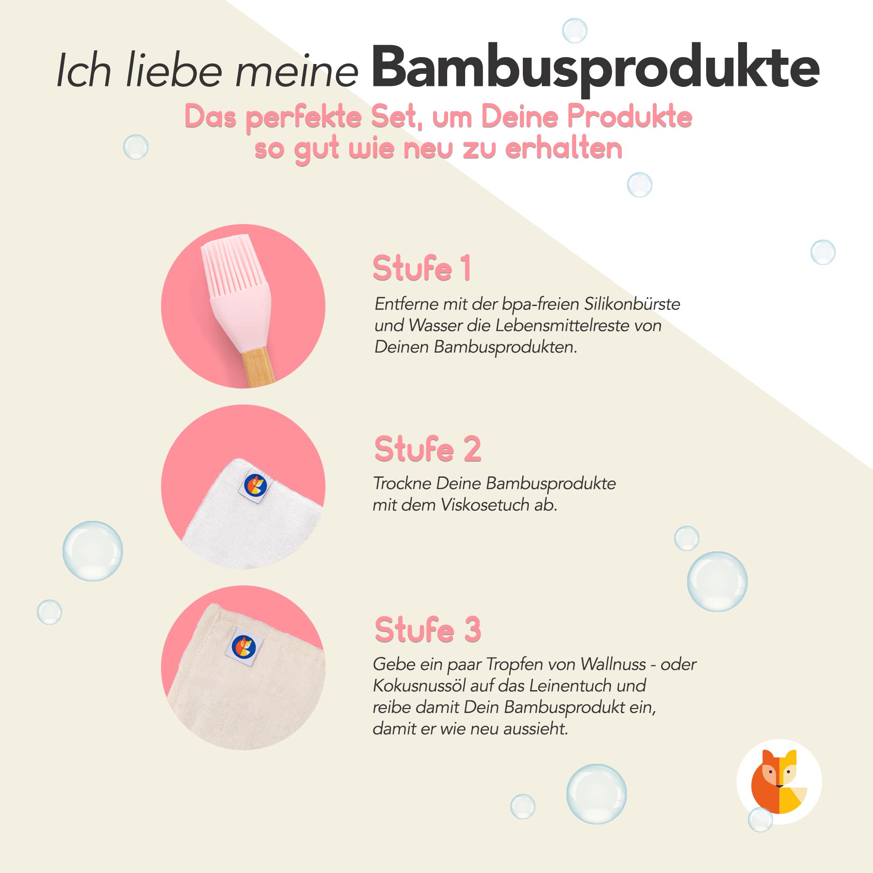 Reinigungs Set 3 tlg. – Rosa