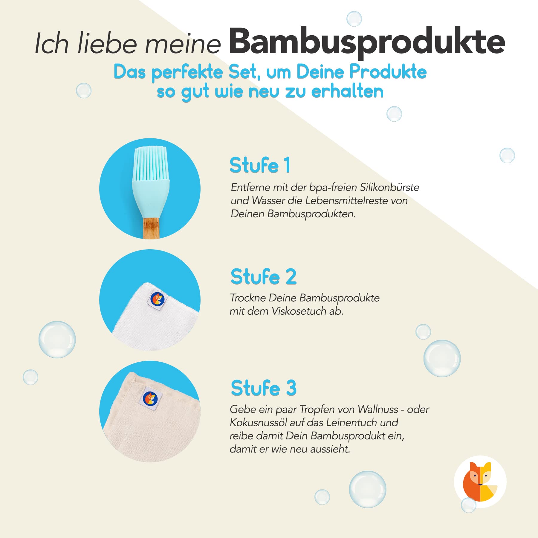 Reinigungs Set 3 tlg. – Hellblau