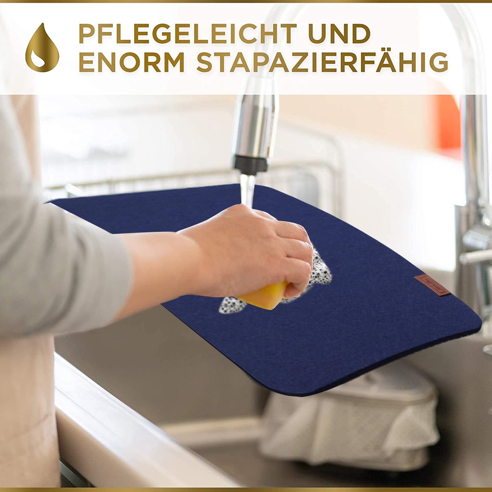 Filz Tischset - 12-teilig inkl. Glasuntersetzer - Blau