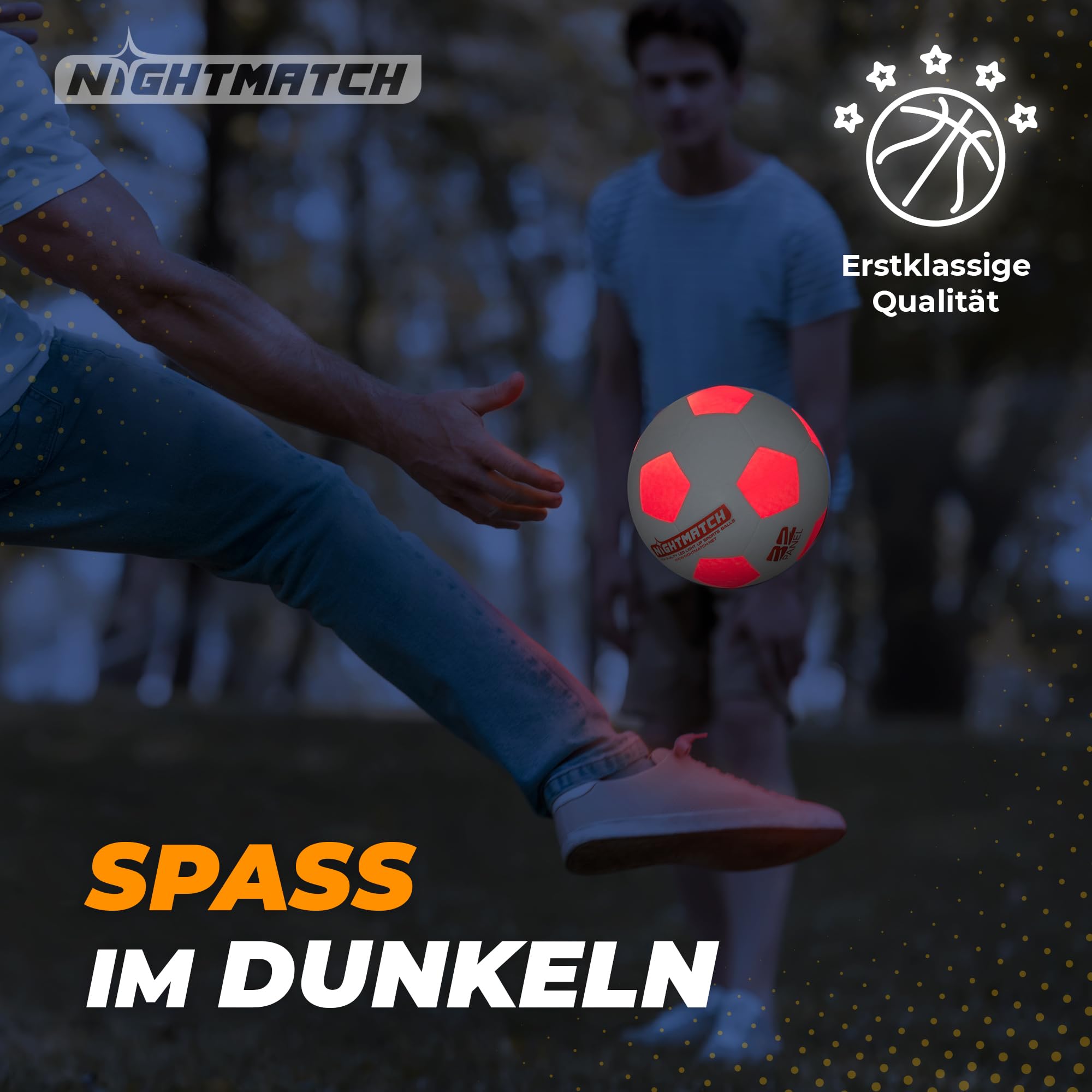 Leuchtfußball - Komplettset - Weiss-Orange