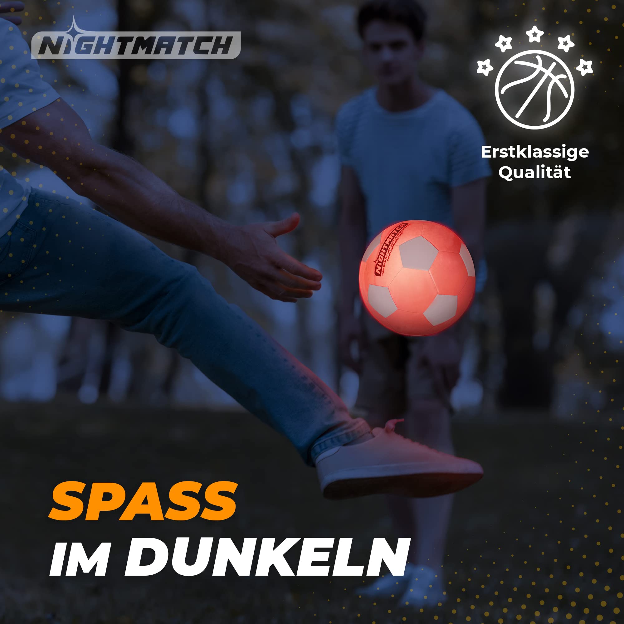 Leuchtfußball - Komplettset - Orange-Weiss