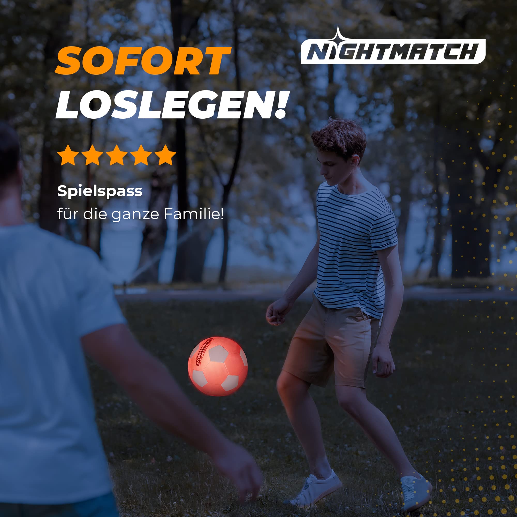 Leuchtfußball - Komplettset - Orange-Weiss