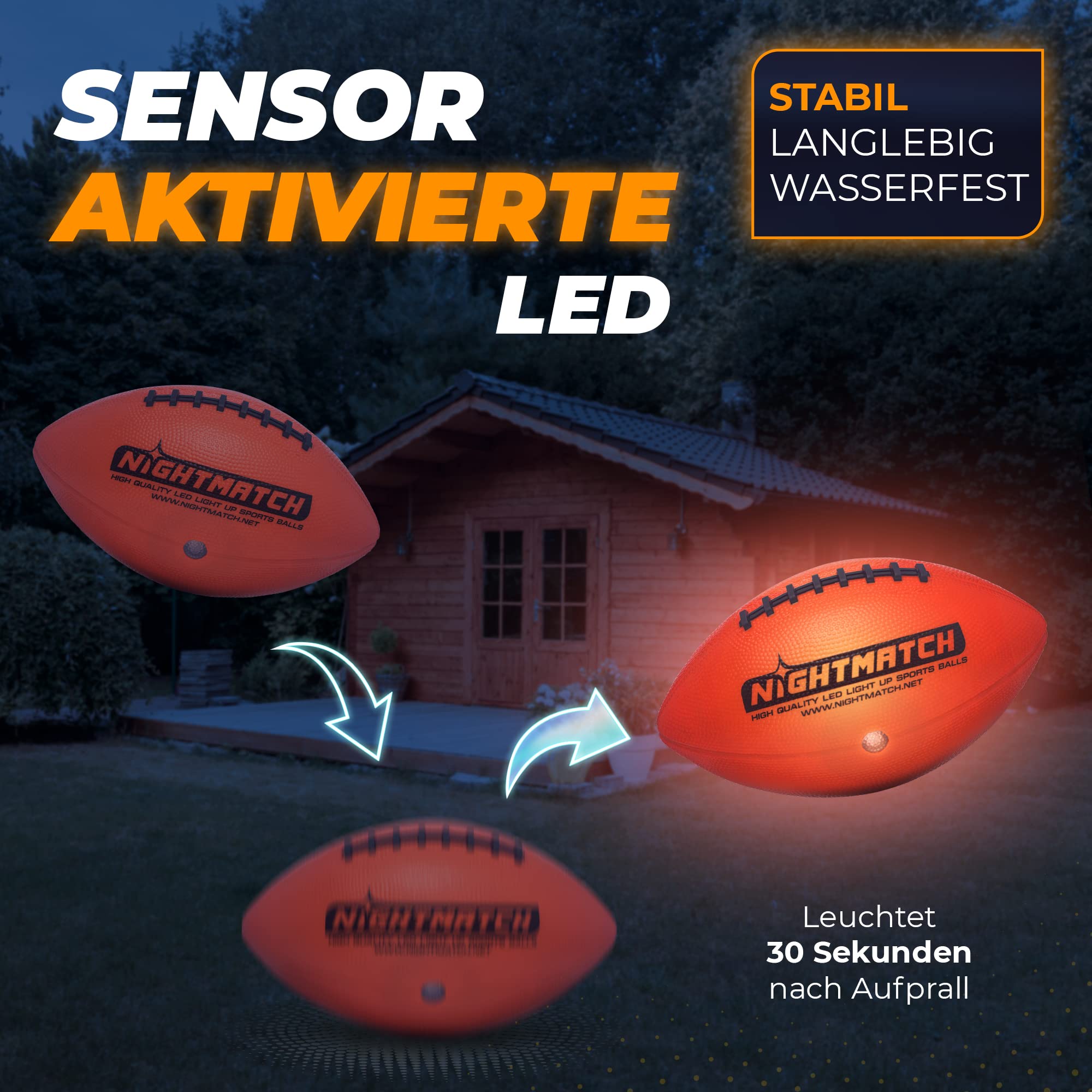 Leuchtfootball - Komplettset - Gr.6 - Orange