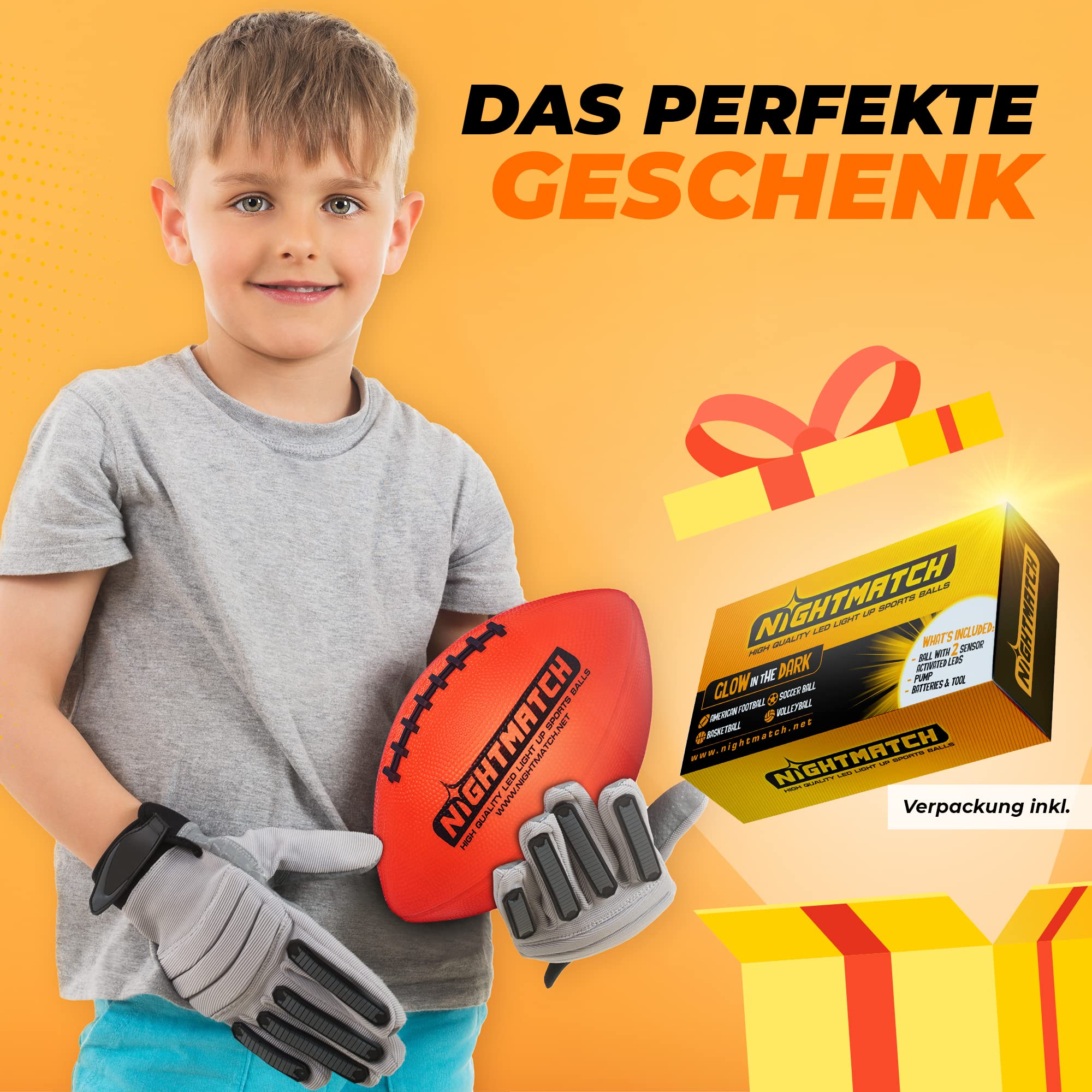 Leuchtfootball - Komplettset - Gr.3 - Orange