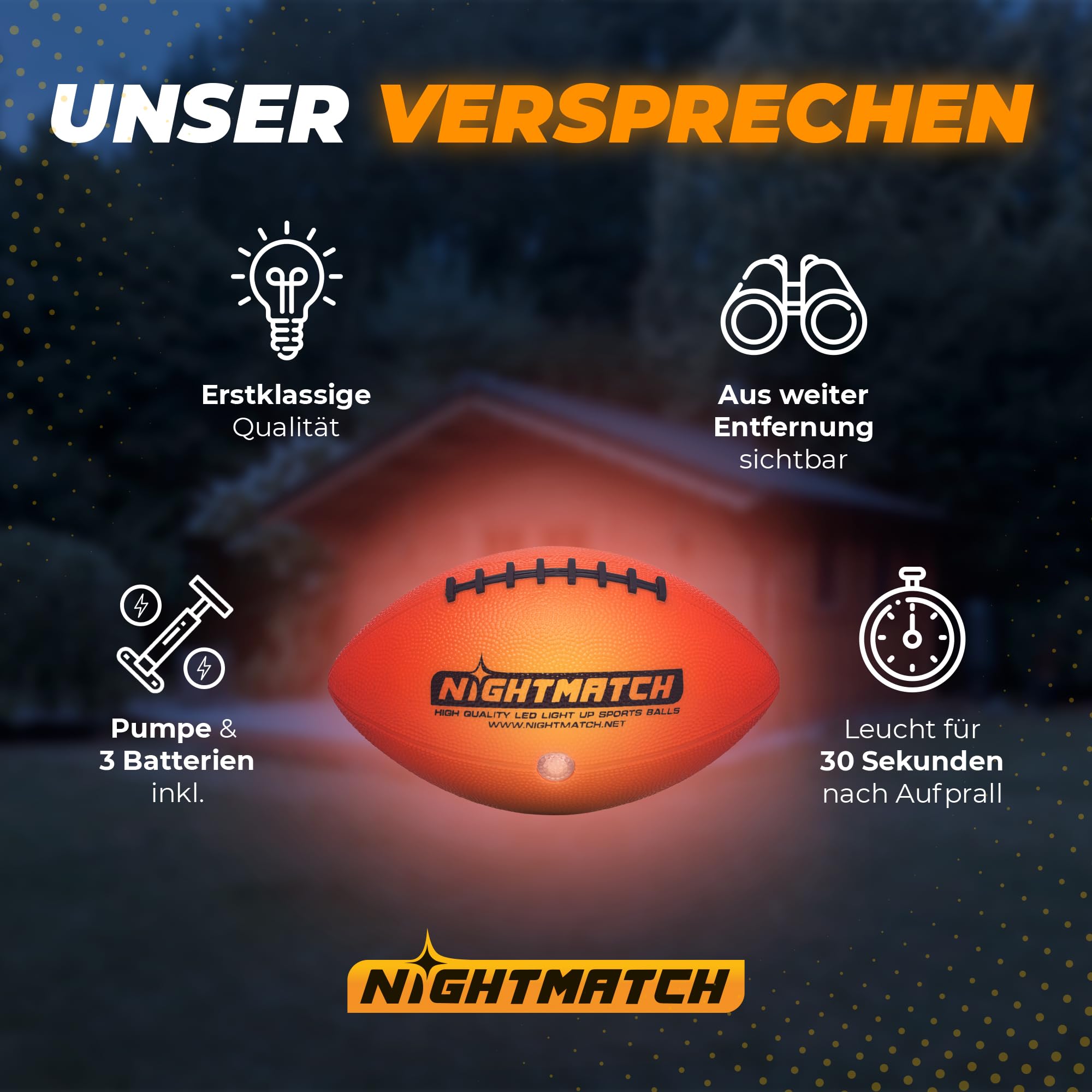 Leuchtfootball - Komplettset - Gr.3 - Orange