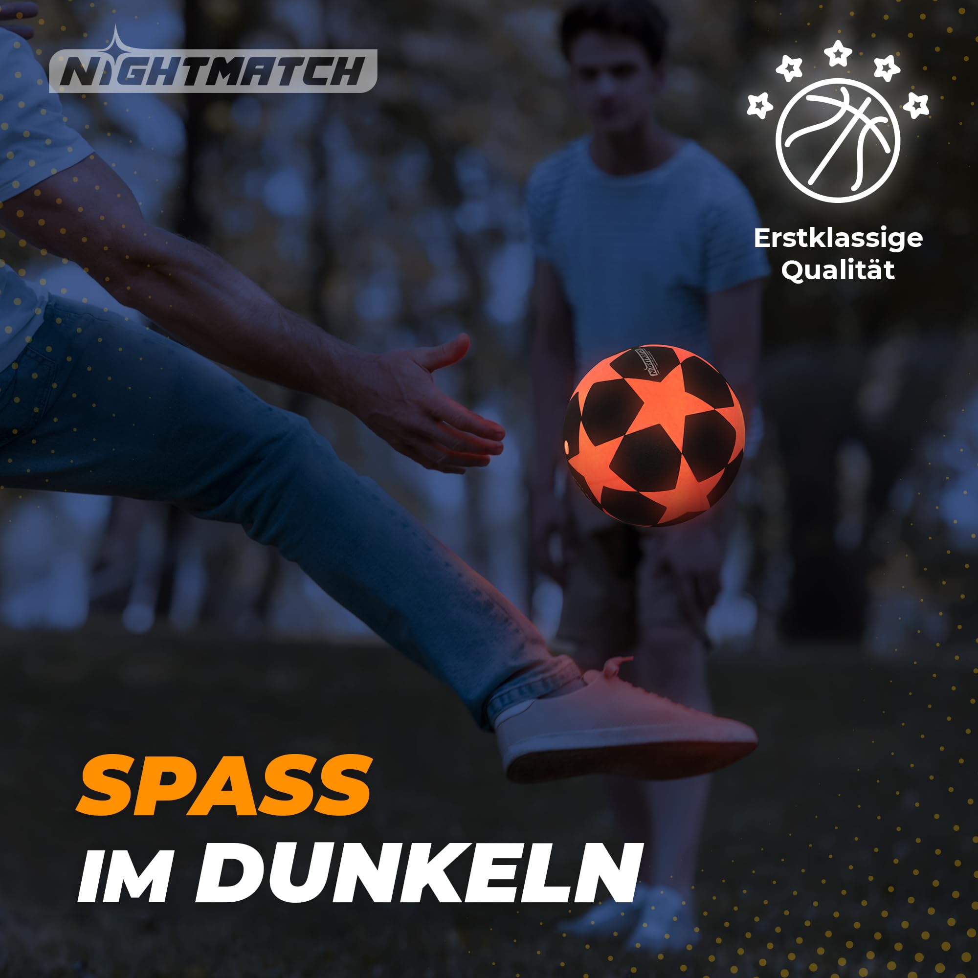 Leuchtfußball - Komplettset - Schwarz-Stern