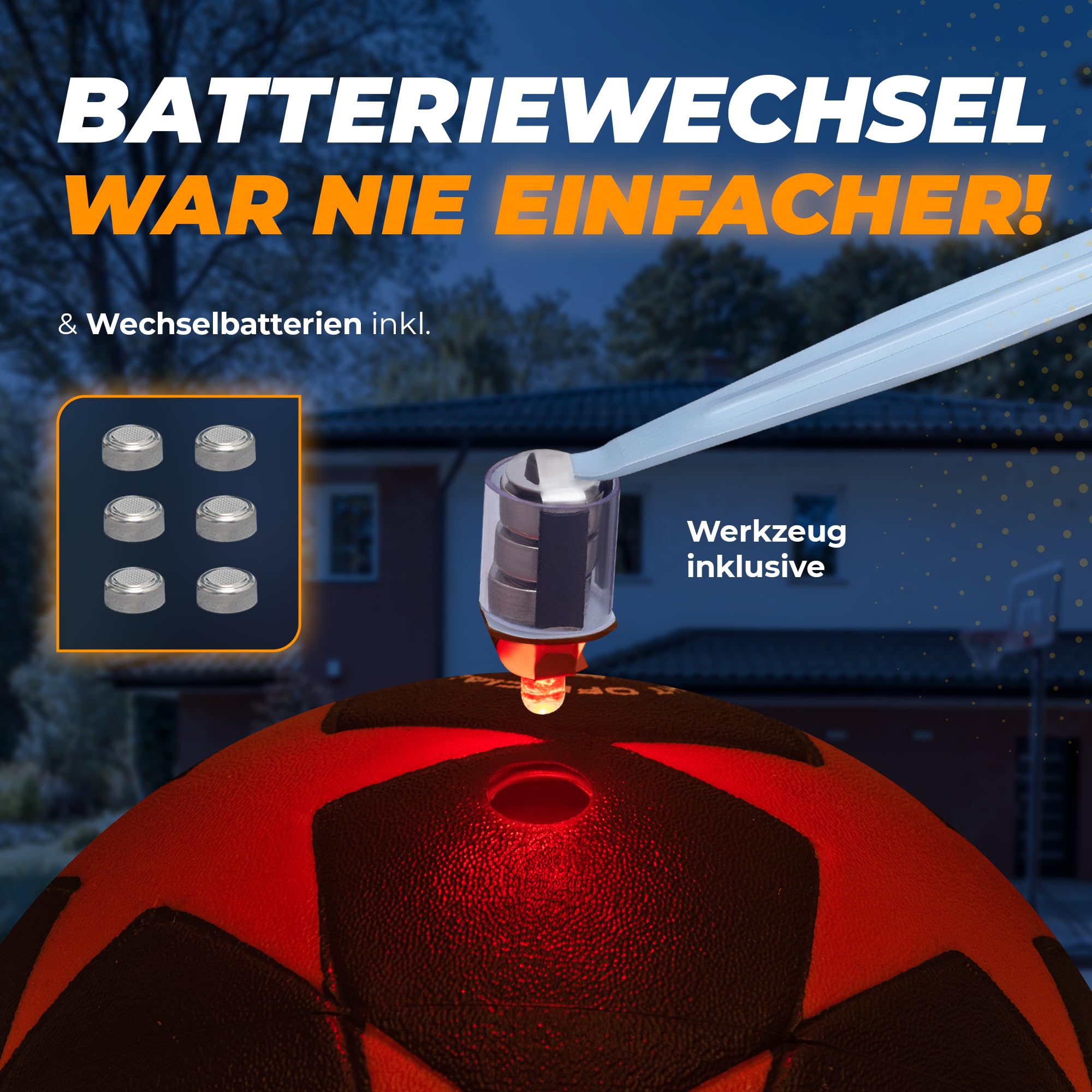 Leuchtfußball - Komplettset - Schwarz-Stern