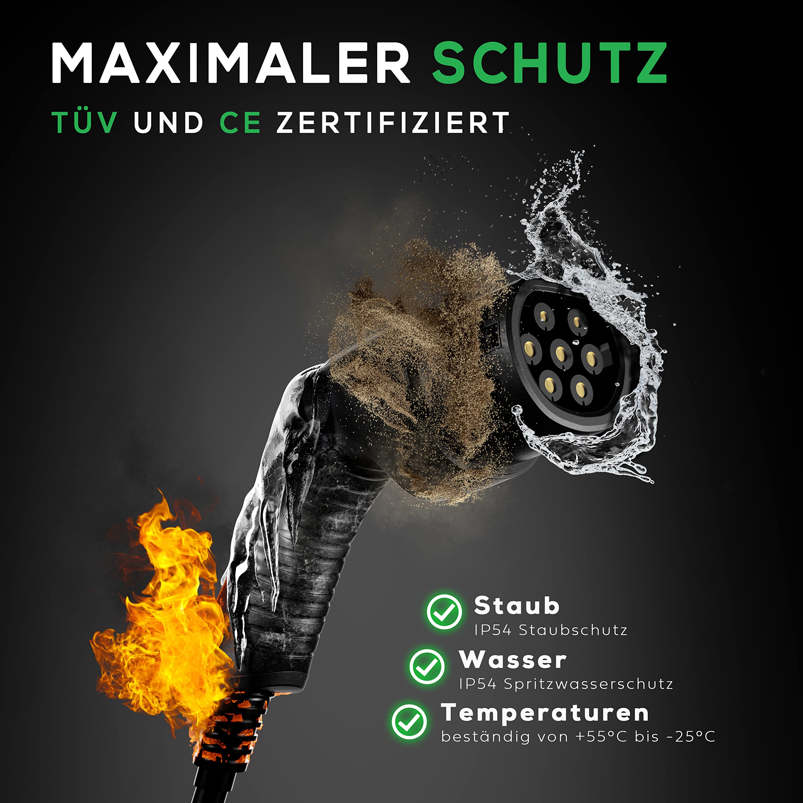 Elektroauto-Ladekabel inkl. Tasche - Typ 2 - 11 kW - 5 m