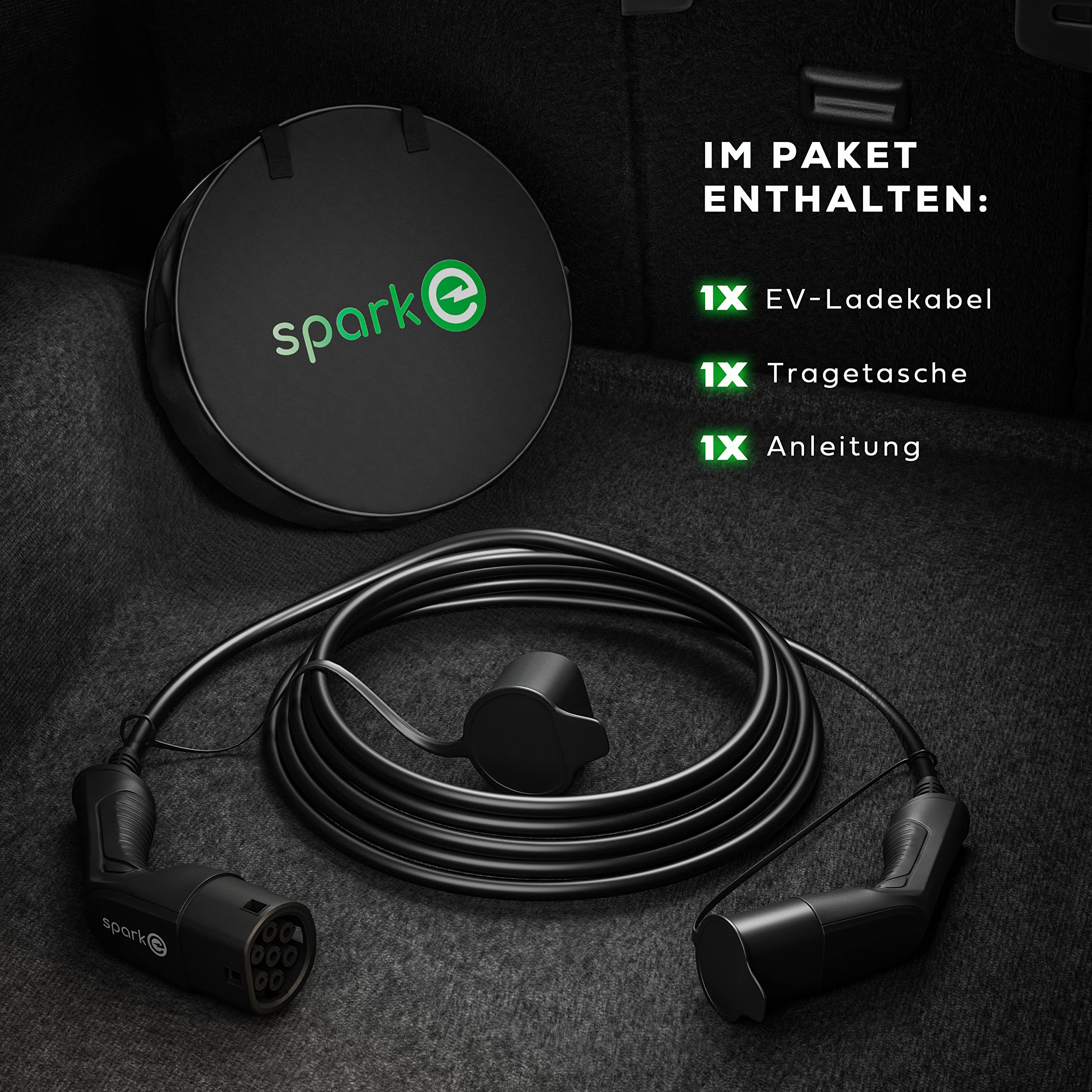Elektroauto-Ladekabel inkl. Tasche - Typ 2 - 11 kW - 5 m