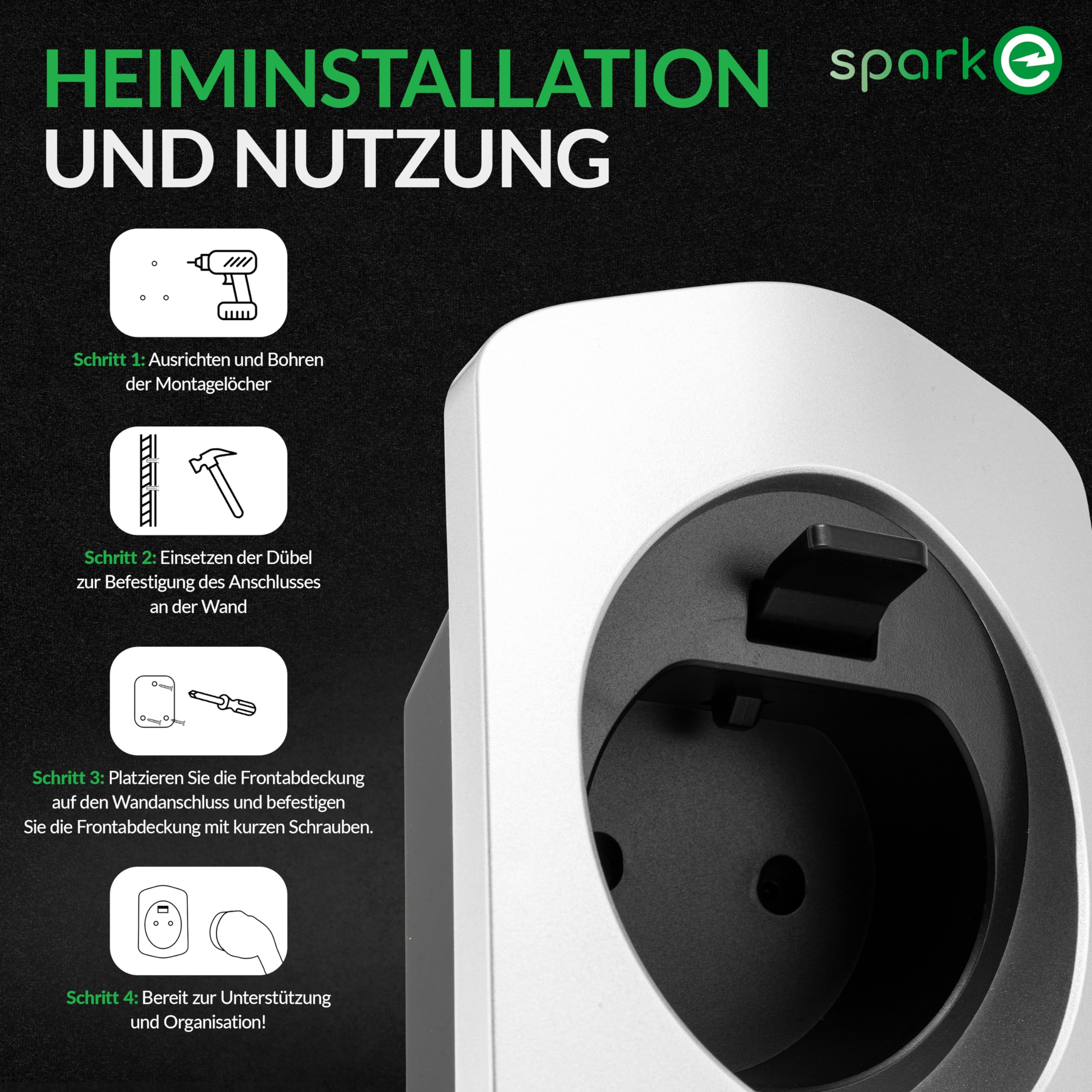 EV-Ladekabel Halterung - Typ 2 - Silber