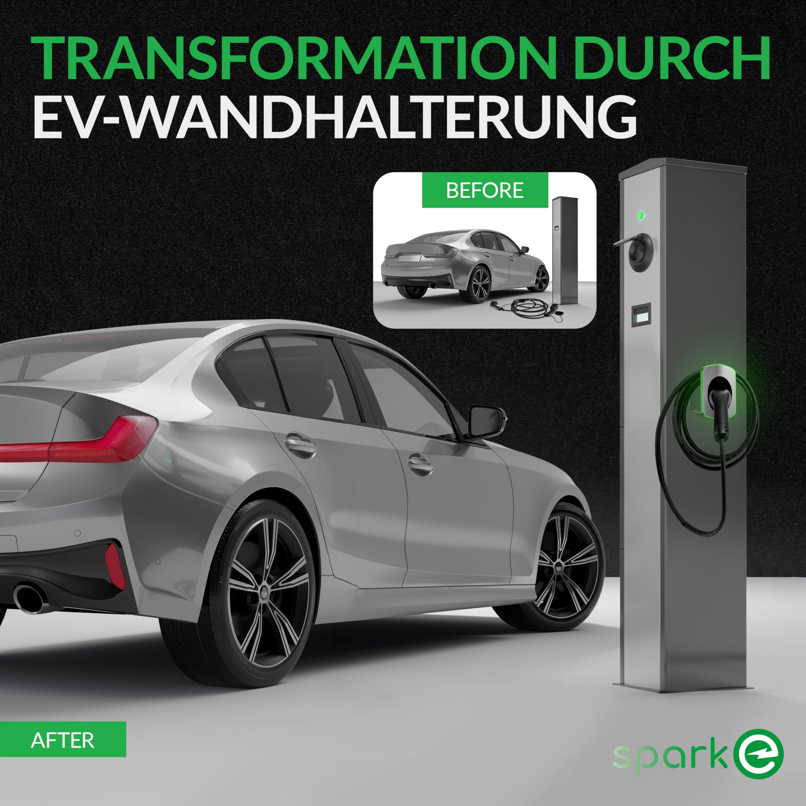 EV-Ladekabel Halterung - Typ 2 - Silber