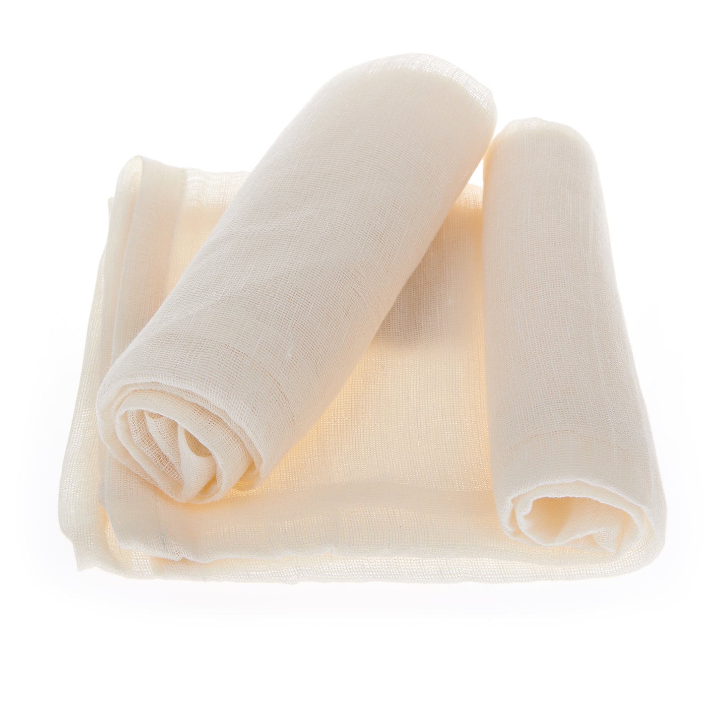 Passiertuch - 50 x 50 cm - 2er Set, zwei leichte, fein gewebte Tücher in naturweiß, ideal zum Filtern und Abseihen.