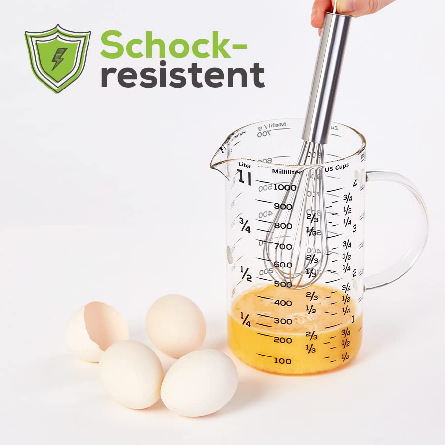 Messbecher - Glas - 2er Set - 1 L & 500 ml - US