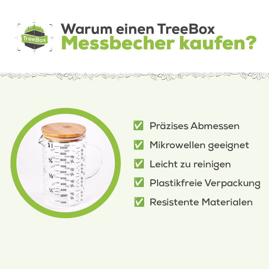 Messbecher - Glas - 2er Set - 1 L & 500 ml - US