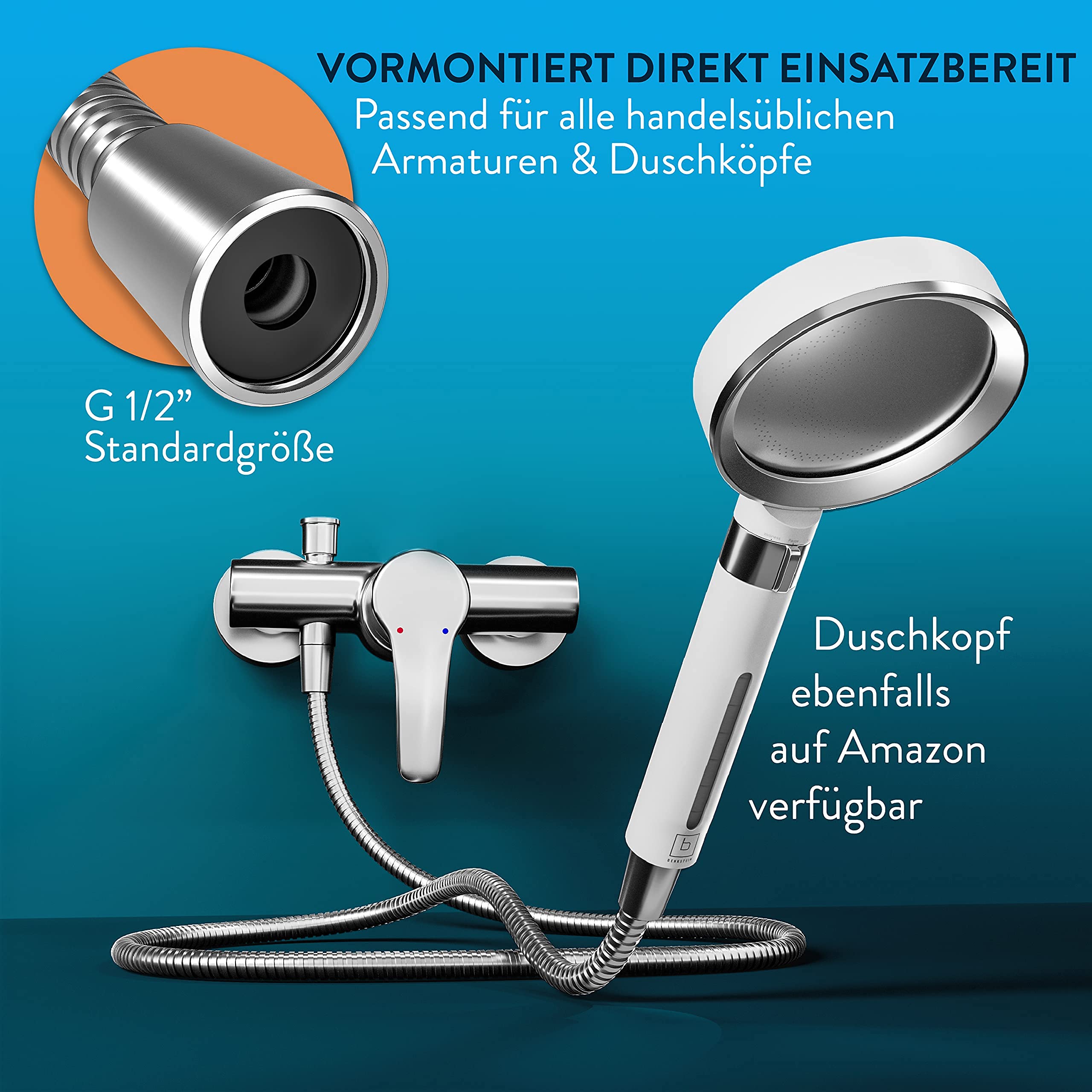 Brauseschlauch Edelstahl - 2 m