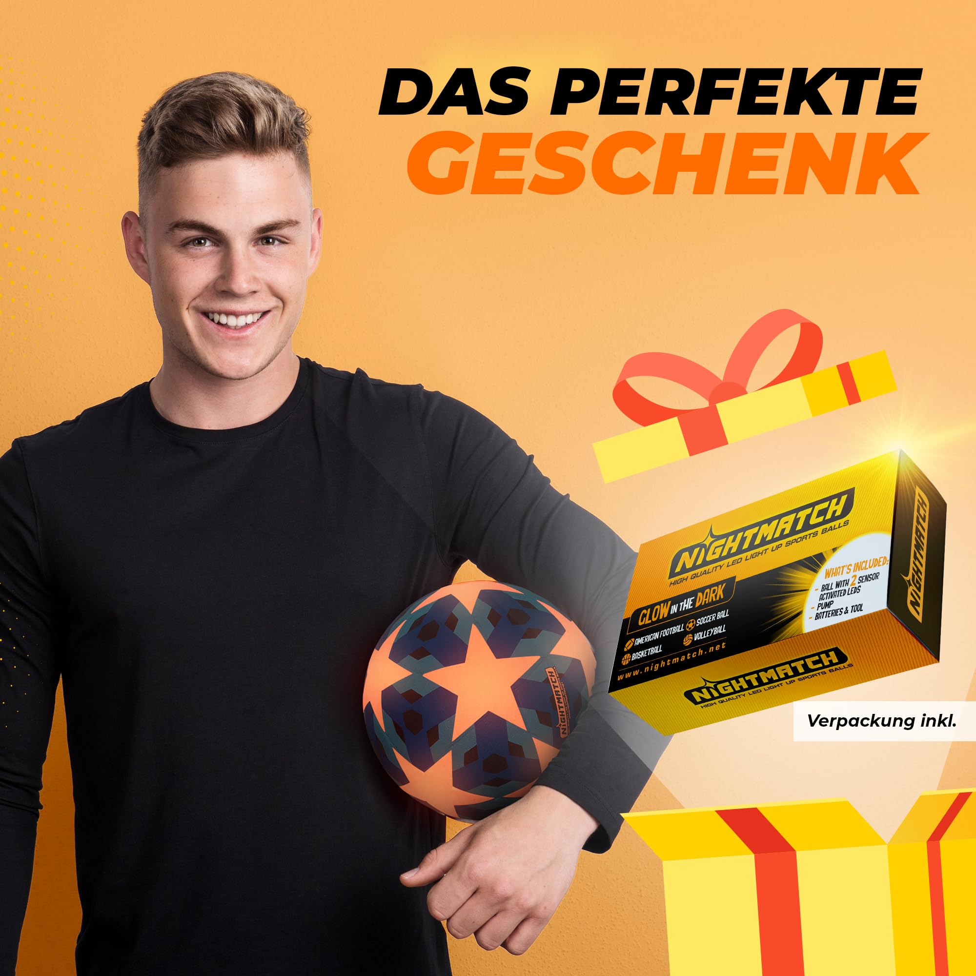 Leuchtfußball - Komplettset - Blau-Stern (Kopie)