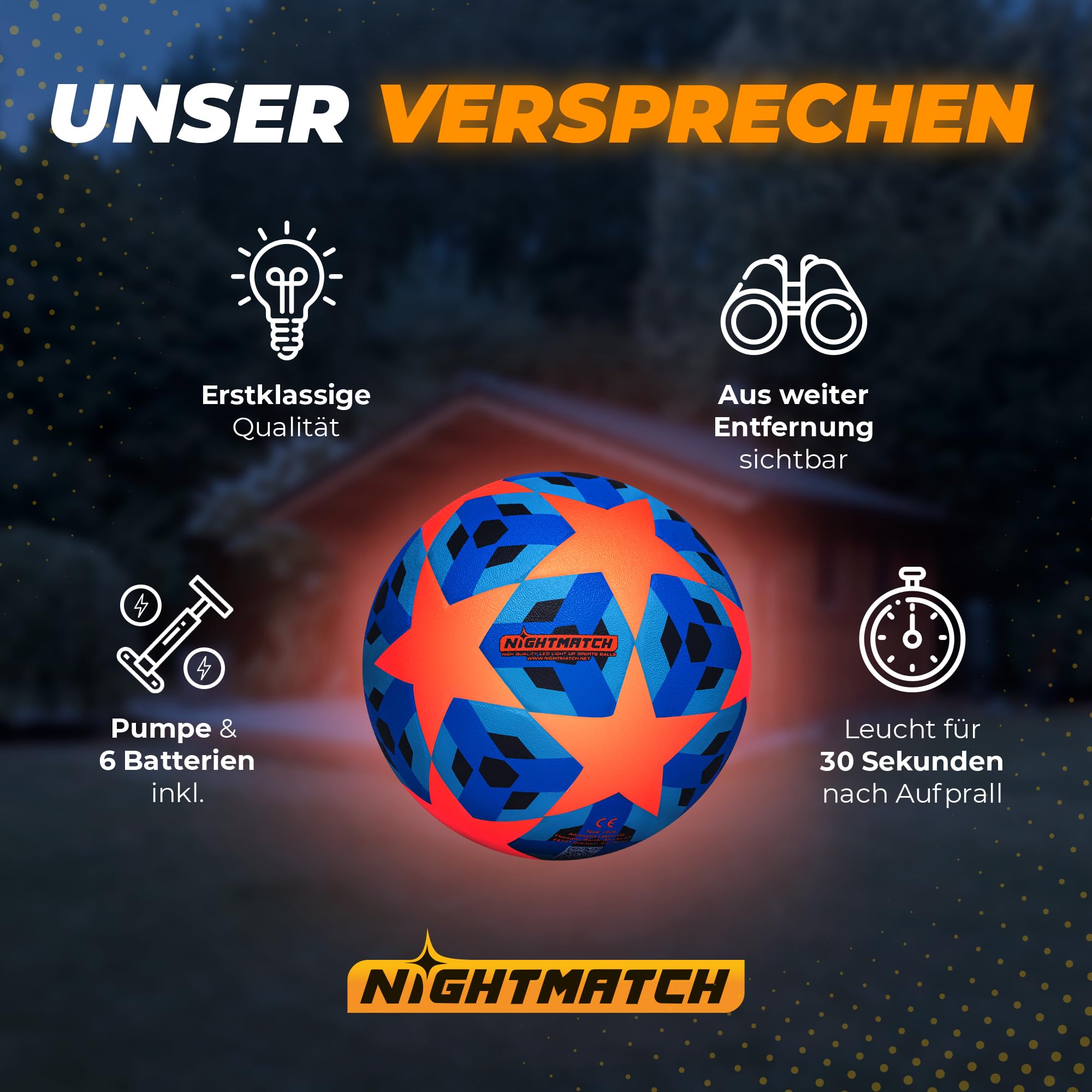 Leuchtfußball - Komplettset - Blau-Stern (Kopie)