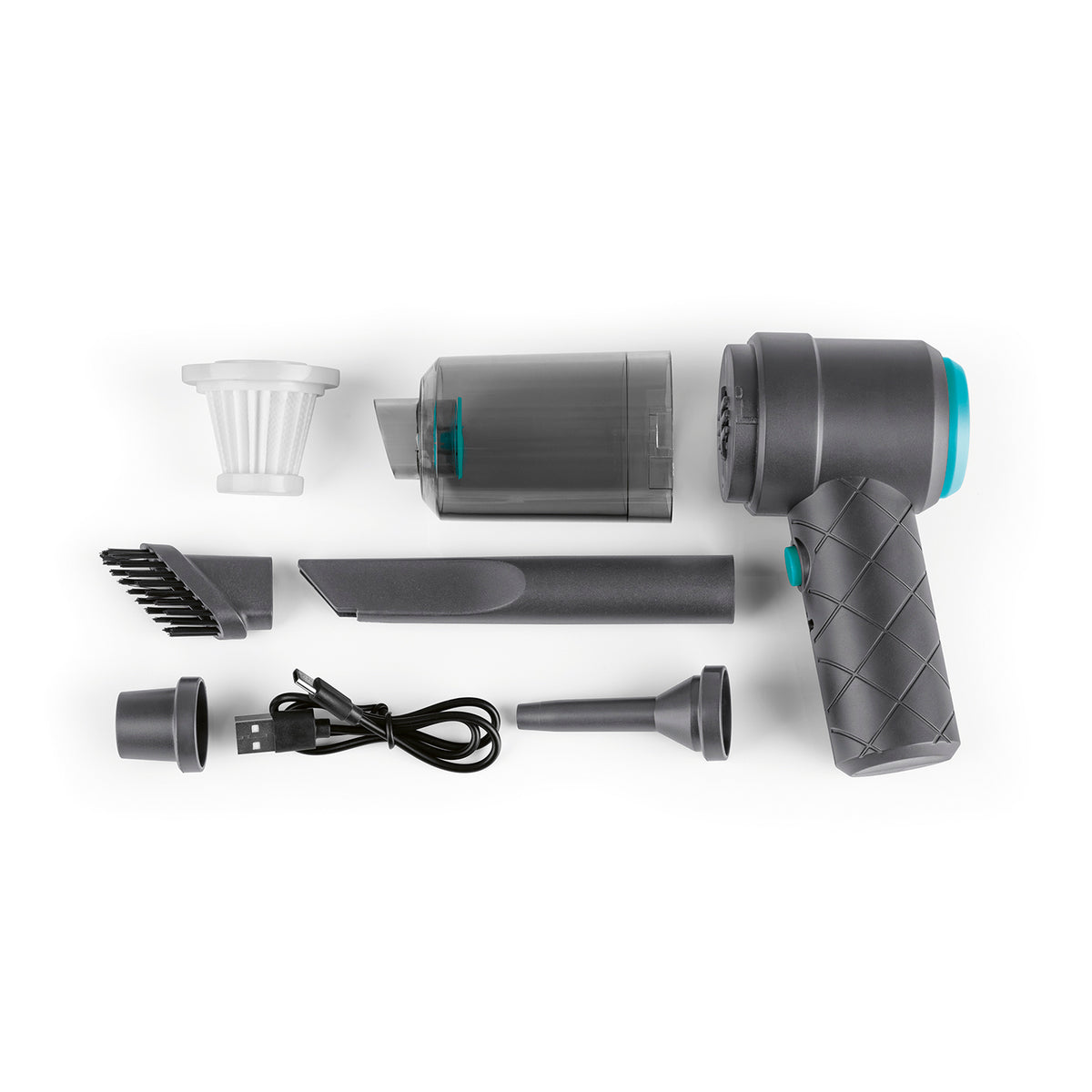 2-in-1-Akkusauger - Grau/Blau