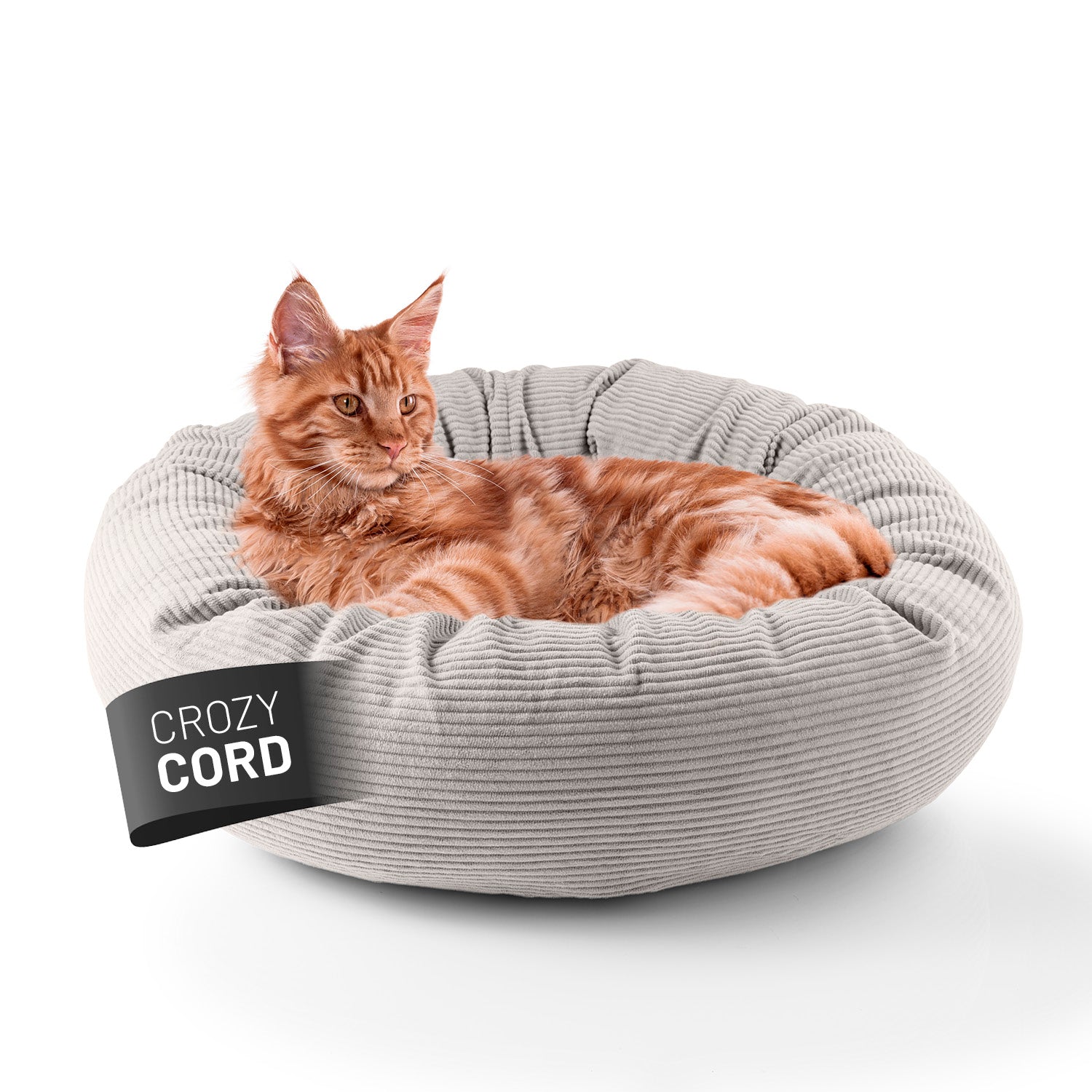 Komfort-Katzenbett aus der LUMALAND Cord-Reihe - Ø 60 cm - Beige