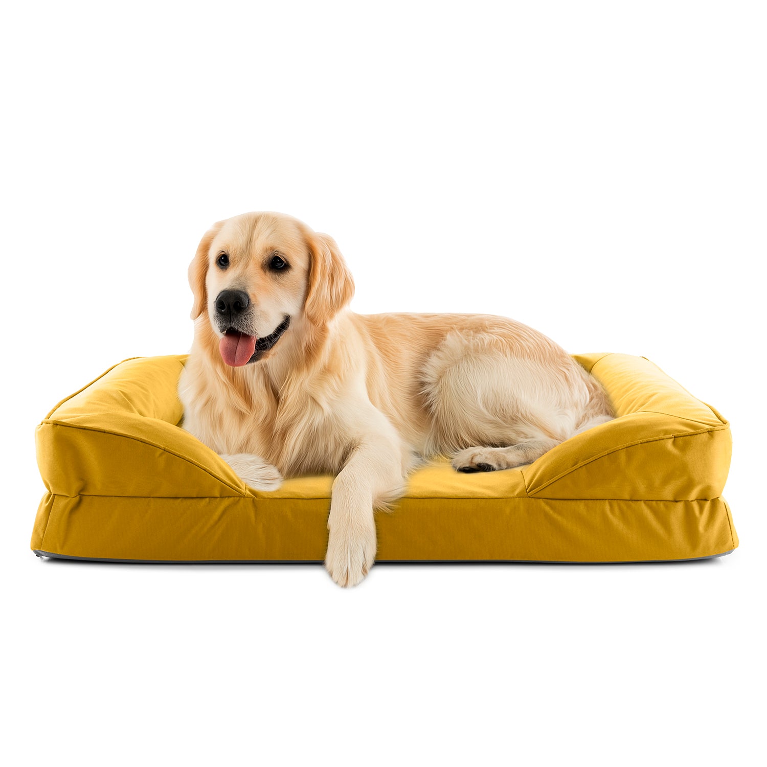 Komfort-Hundebett aus der LUMALAND Outdoor-Kollektion - Gr. L - 110 x 75 cm - Senfgelb