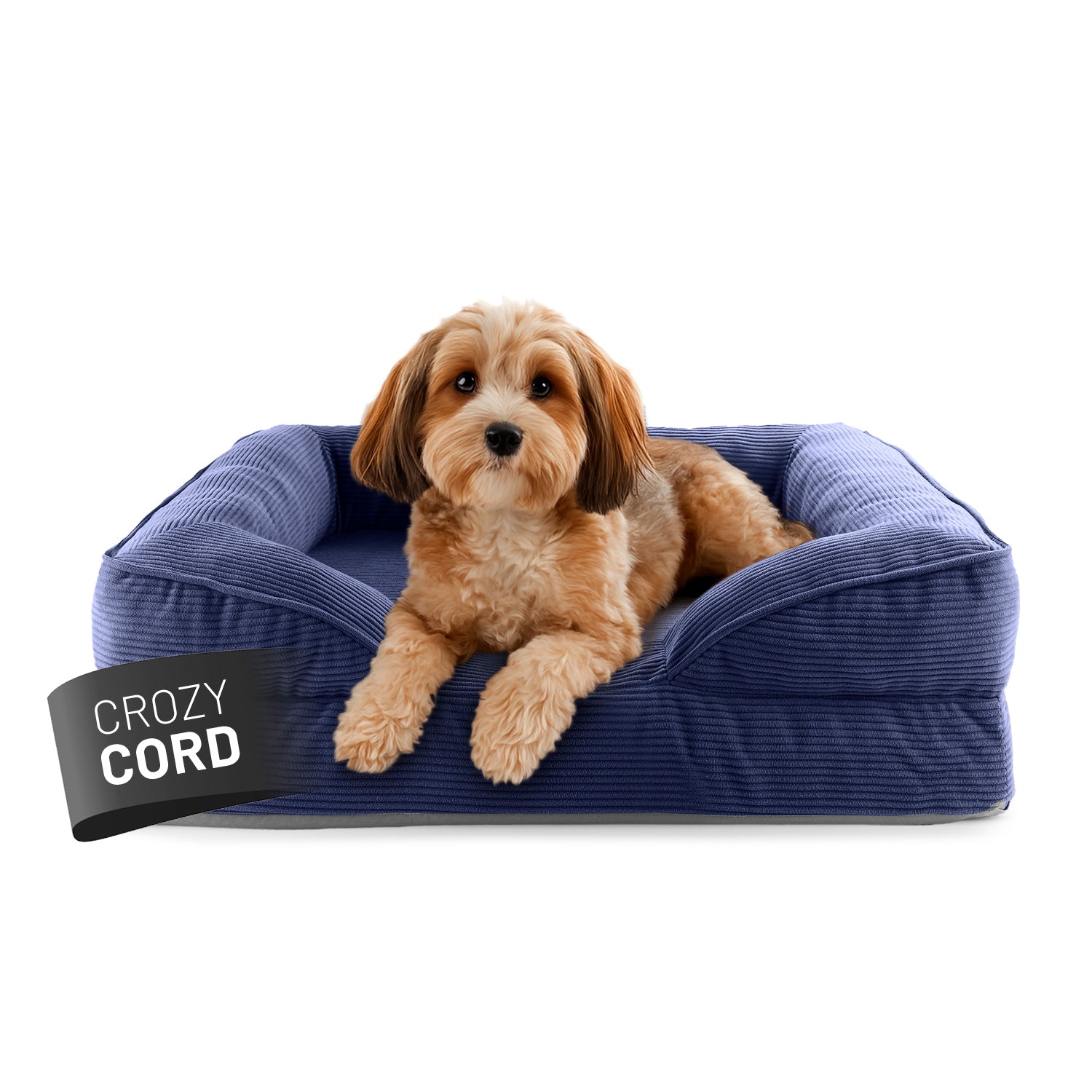 Komfort-Hundebett aus der LUMALAND Cord-Reihe - Gr. S - 70 x 60 cm - Grau