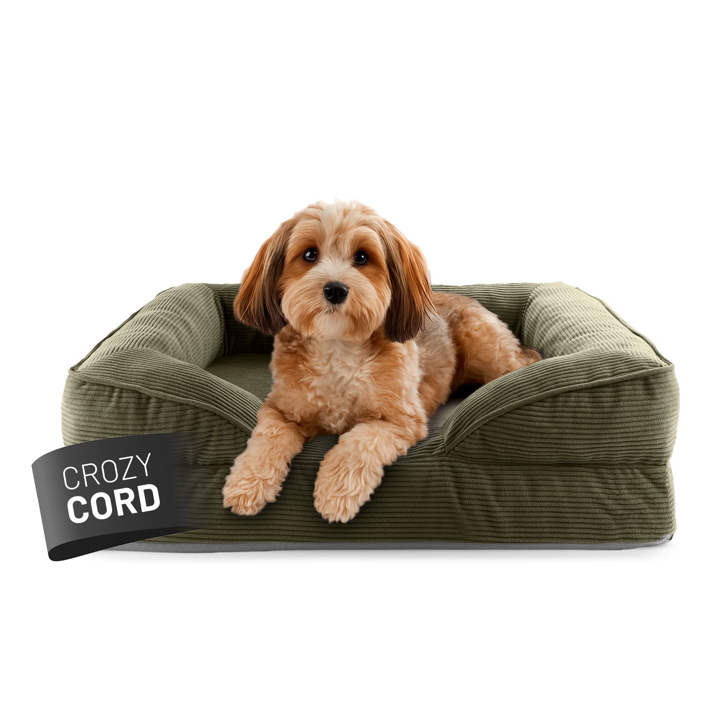 Komfort-Hundebett aus der LUMALAND Cord-Reihe - Gr. S - 70 x 60 cm - Grau
