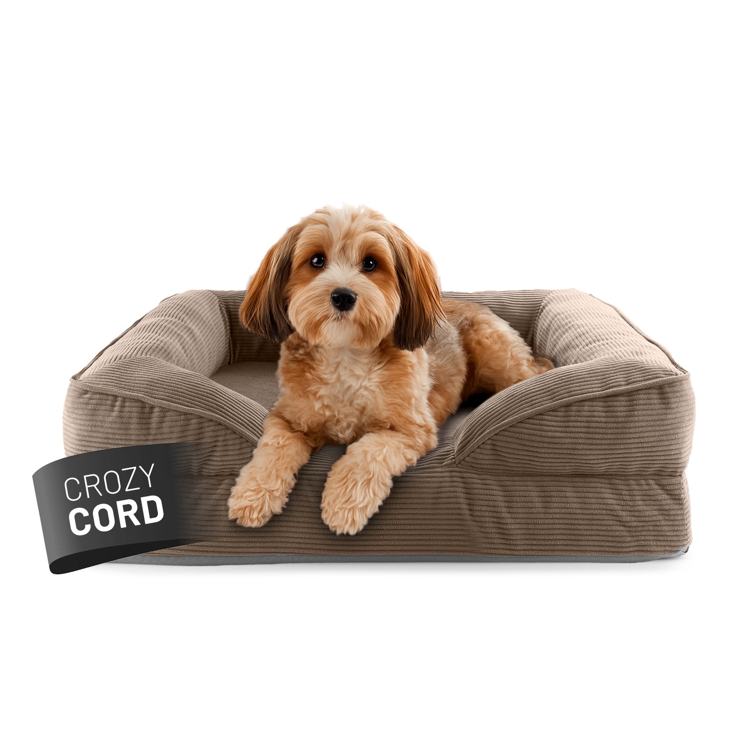 Komfort-Hundebett aus der LUMALAND Cord-Reihe - Gr. S - 70 x 60 cm - Grau