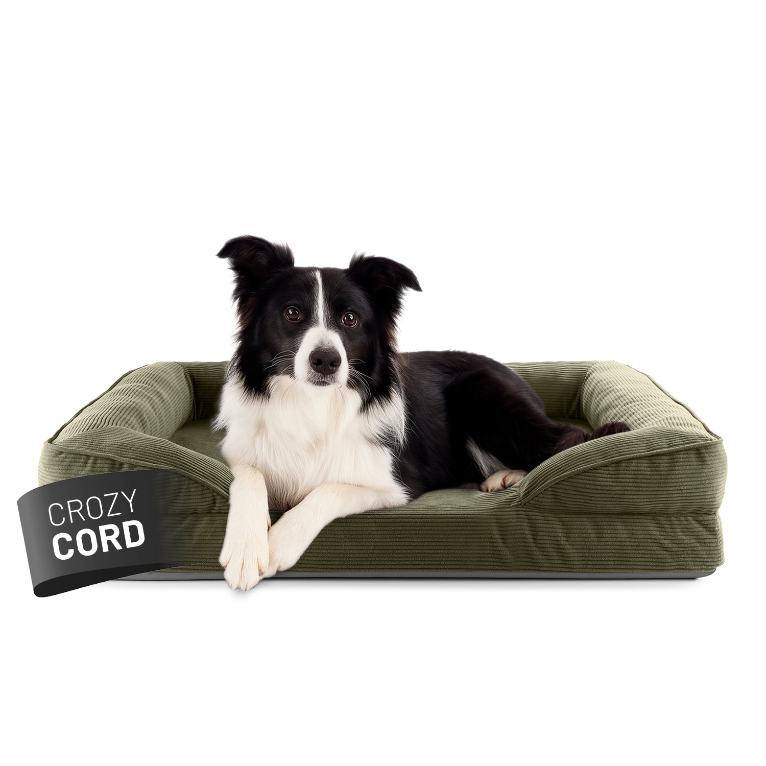 Komfort-Hundebett aus der LUMALAND Cord-Reihe - Gr. M - 90 x 65 cm - Grau
