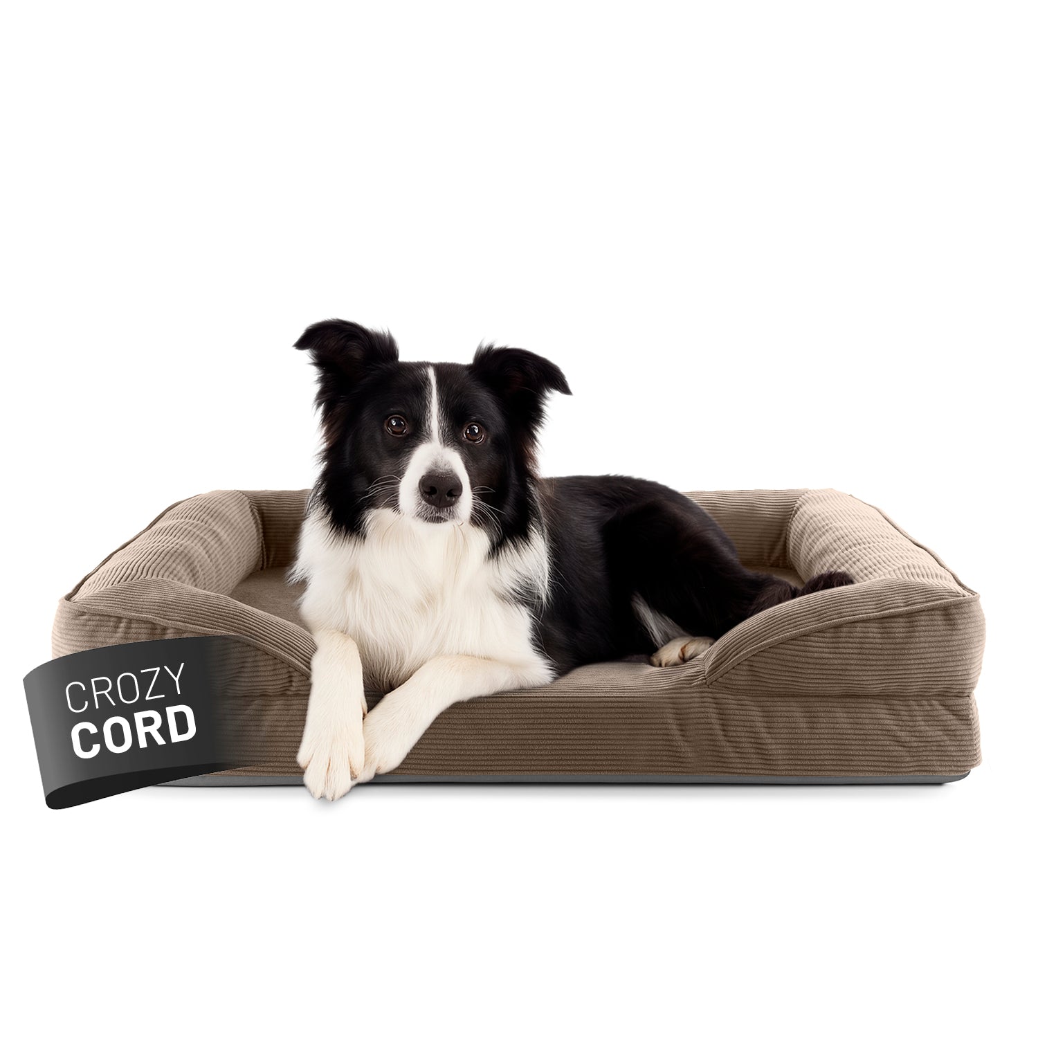Komfort-Hundebett aus der LUMALAND Cord-Reihe - Gr. M - 90 x 65 cm - Grau