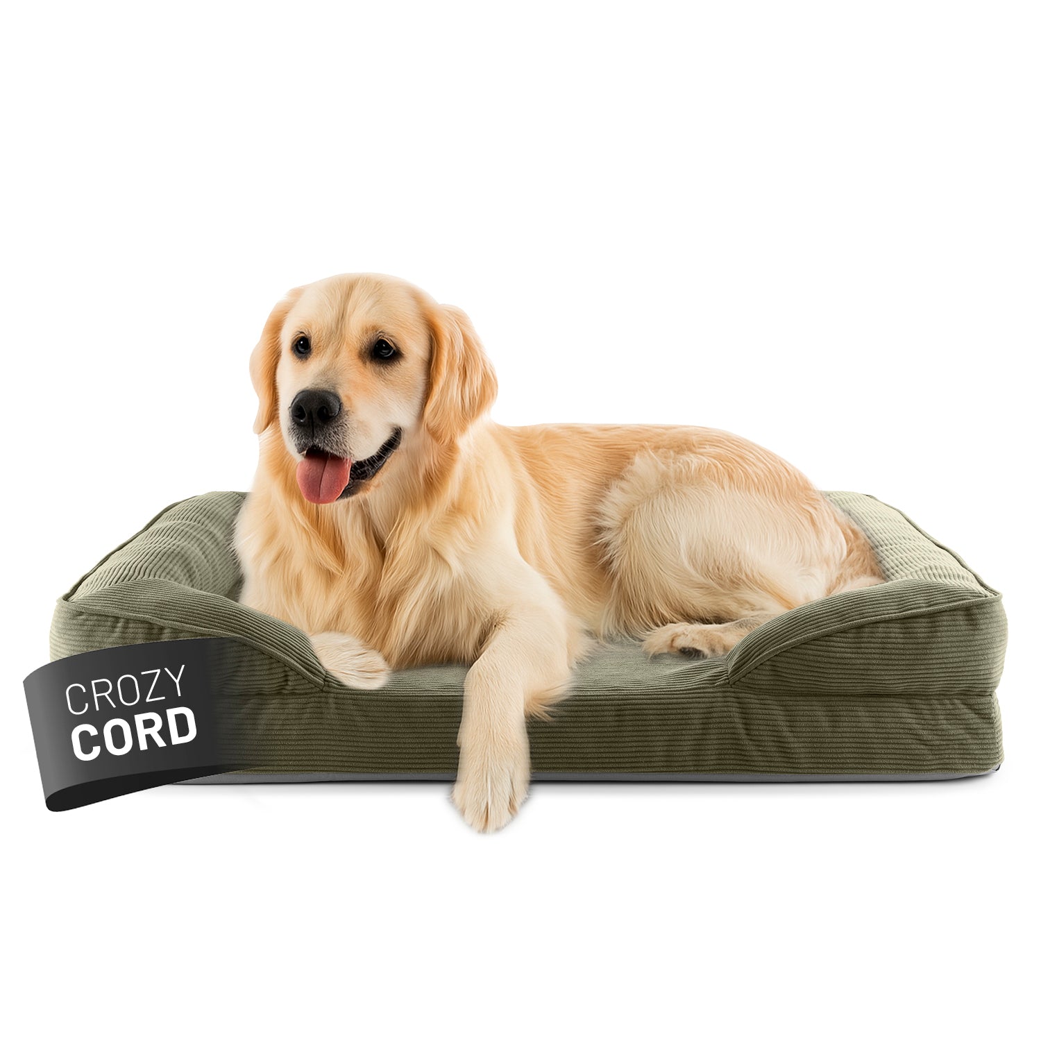 Komfort-Hundebett aus der LUMALAND Cord-Reihe - Gr. L - 110 x 75 cm - Grau