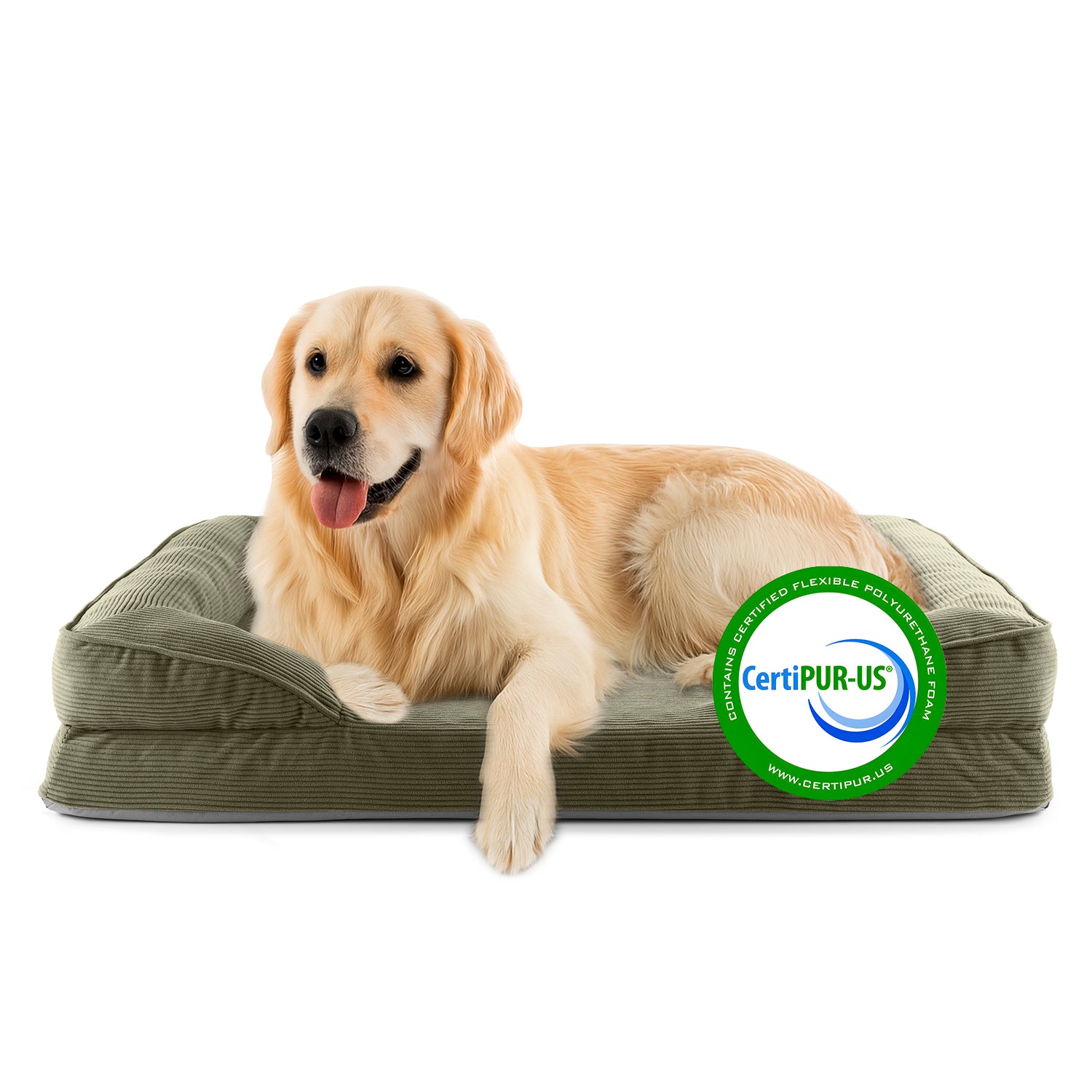 Komfort-Hundebett aus der LUMALAND Cord-Reihe - Gr. L - 110 x 75 cm - Grau