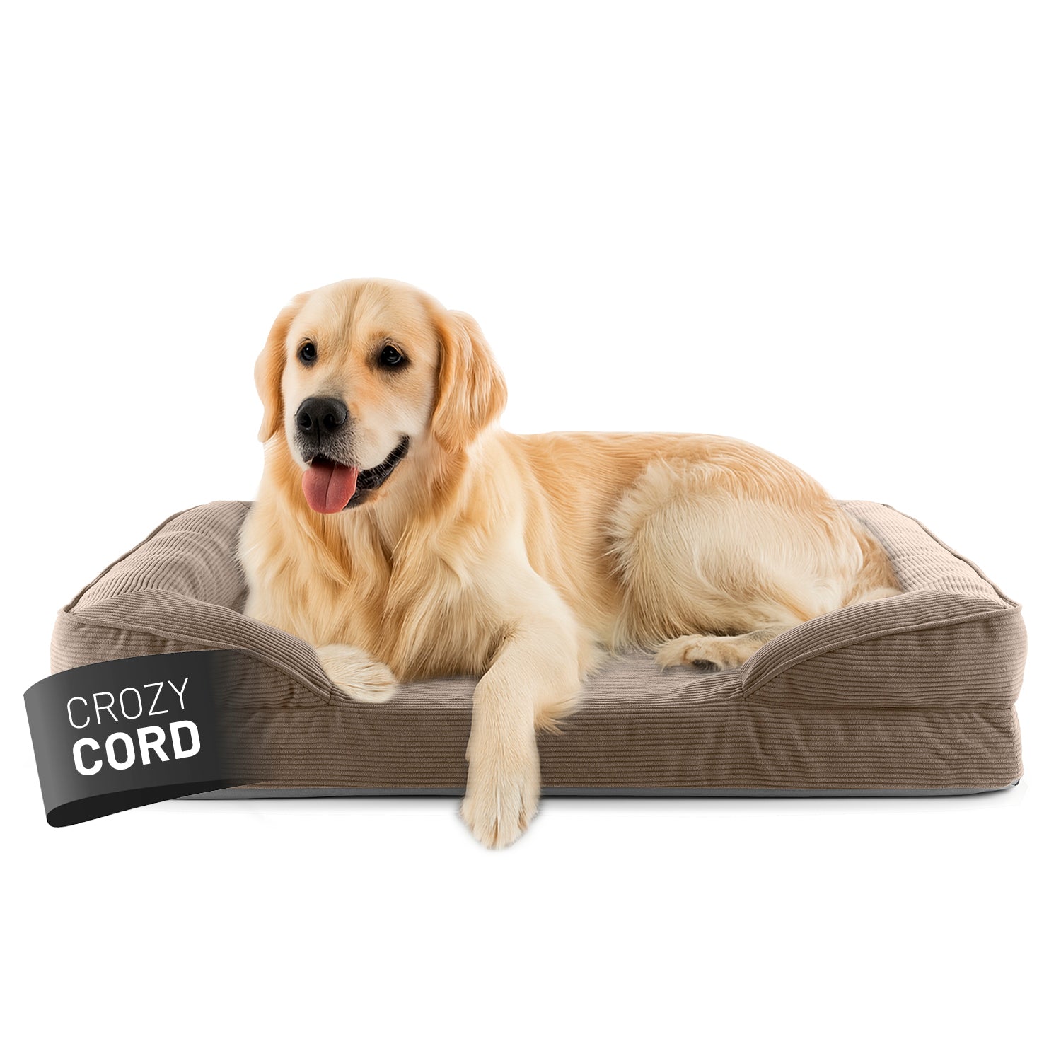 Komfort-Hundebett aus der LUMALAND Cord-Reihe - Gr. L - 110 x 75 cm - Grau