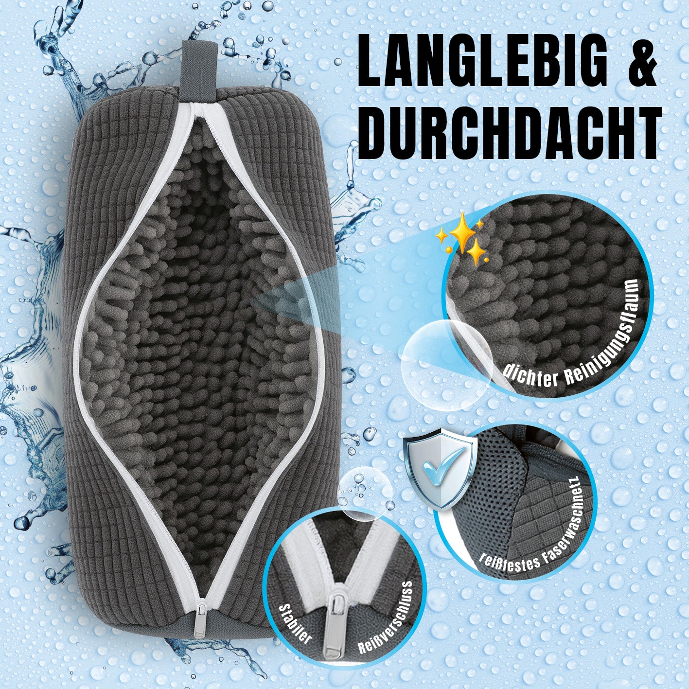 Schuhwaschbeutel – Wäschenetz für Schuhe mit dichtem Innenvlies, stabilem Reißverschluss und reißfestem Fasergewebe für schonende Reinigung.