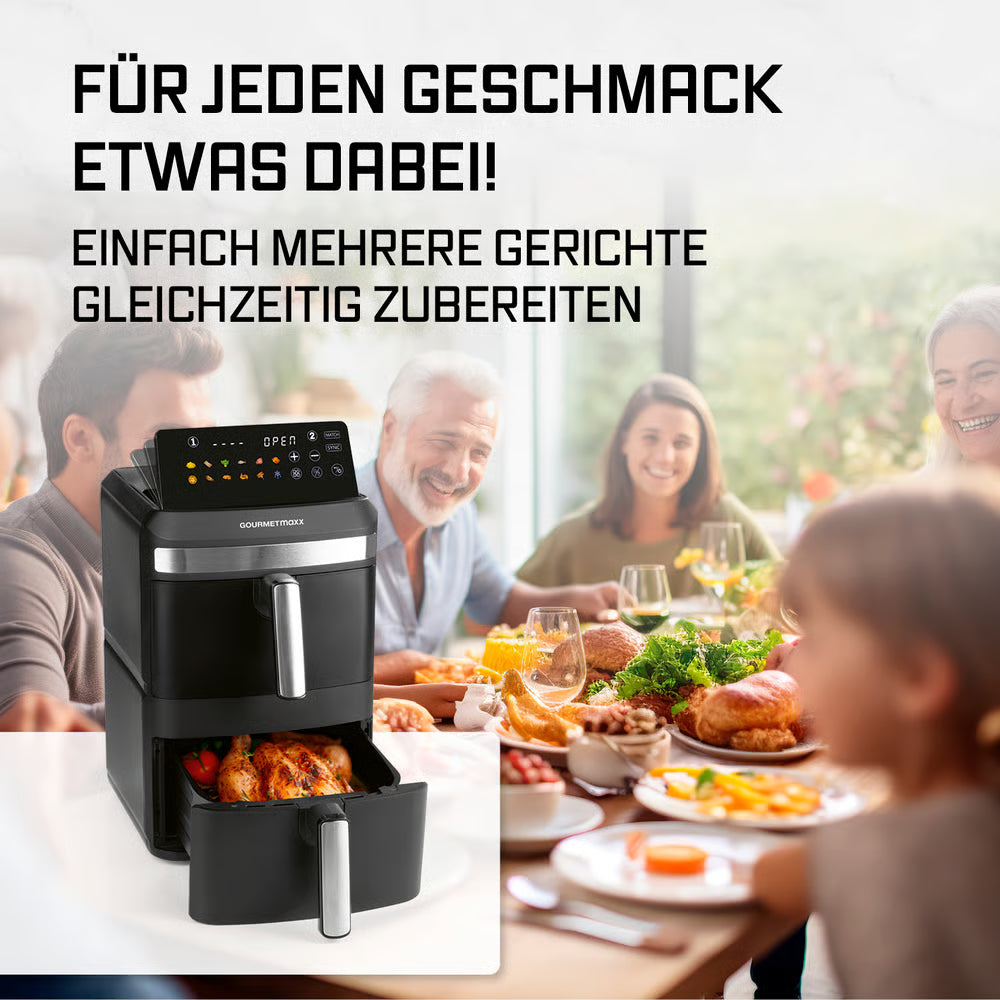 FryUp XL Vertikale Doppelkammer-Heißluftfritteuse