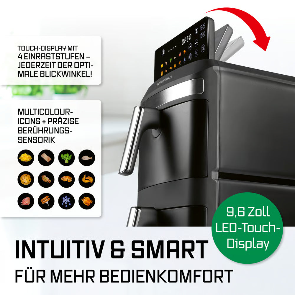 FryUp XL Vertikale Doppelkammer-Heißluftfritteuse