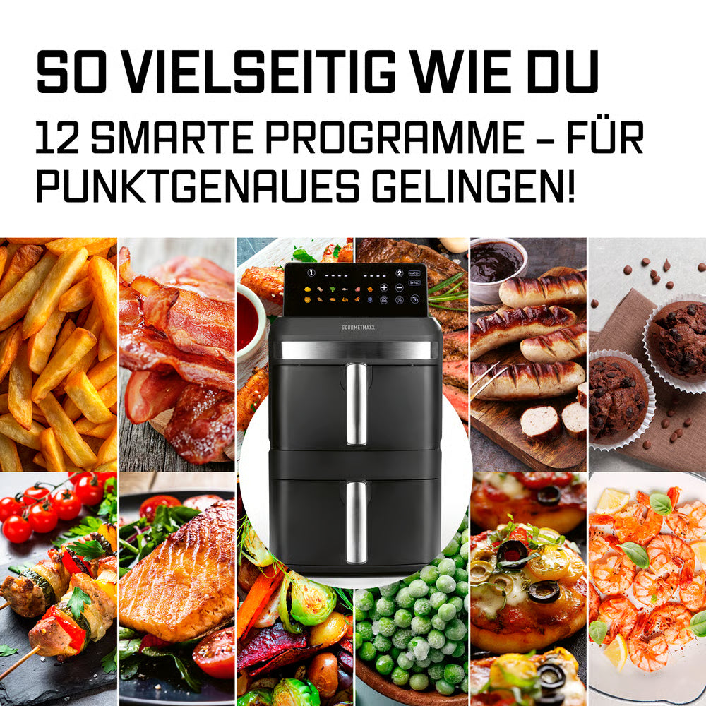FryUp XL Vertikale Doppelkammer-Heißluftfritteuse