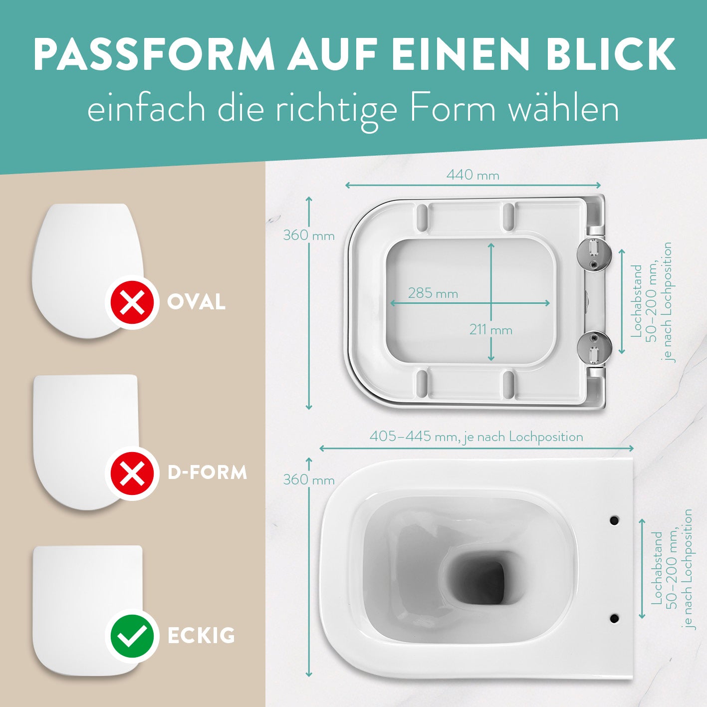 WC-Sitz - E-Form - Weiß