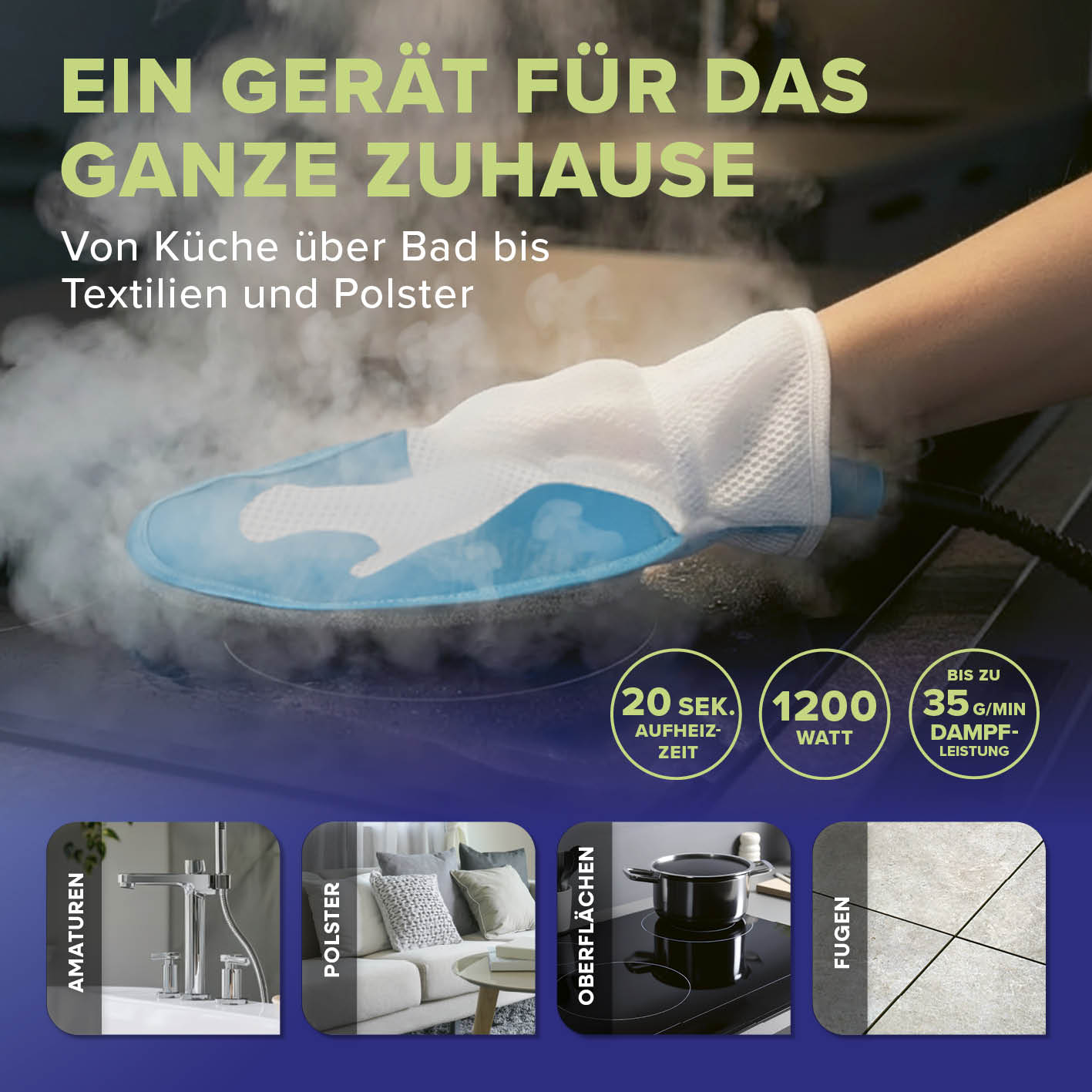LICHTERBLITZ Dampfreiniger Handgerät