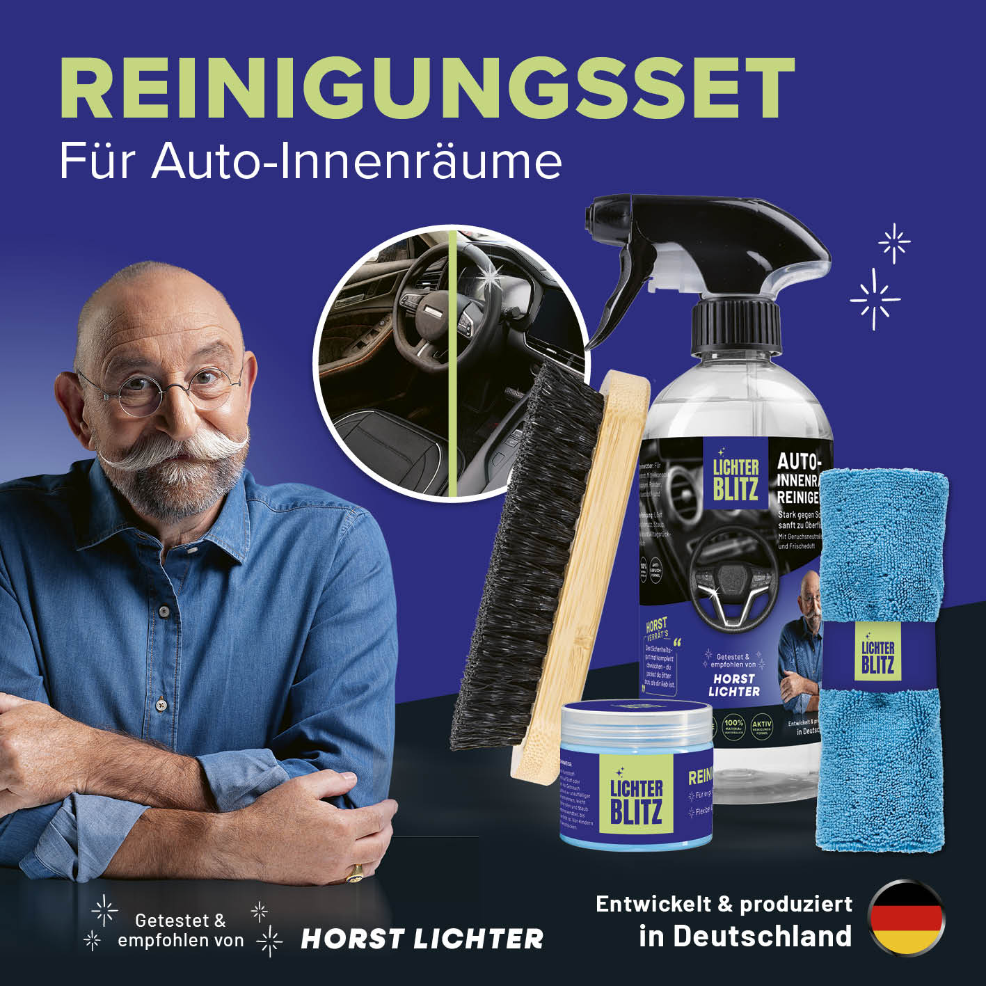 Reinigungsset Autoinnenräume – 4-teilig