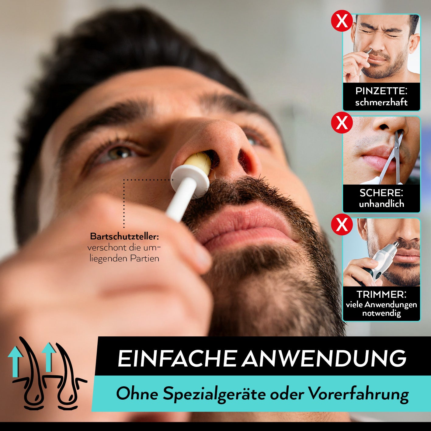 Wachs-Sticks zur Entfernung von Nasen- & Ohrenhaaren - 12er-Set, einfache Anwendung, schonend ohne Spezialgeräte, Galerie Position 4 quadratisch