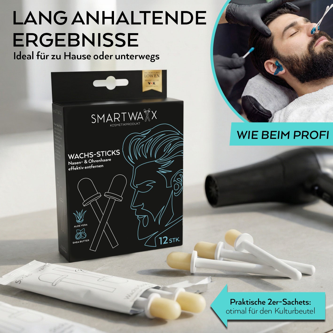 Wachs-Sticks zur Entfernung von Nasen- & Ohrenhaaren - 12er-Set in quadratischem 1417x1417 Bildgalerieplatz 5