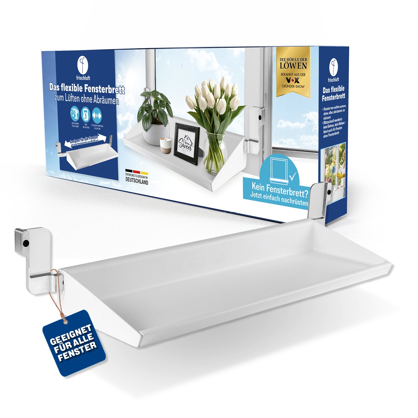 Flexible Fensterbank zum Lüften ohne Abräumen