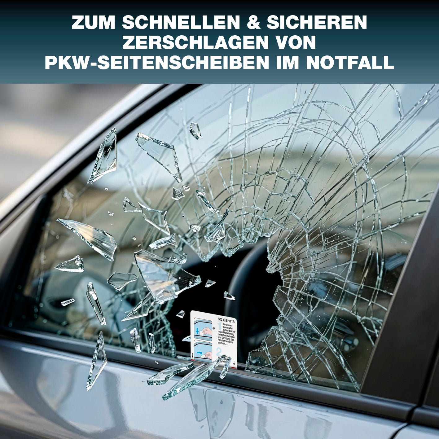 Notfall-Rettungswerkzeug im Kartenformat mit Gurtschneider