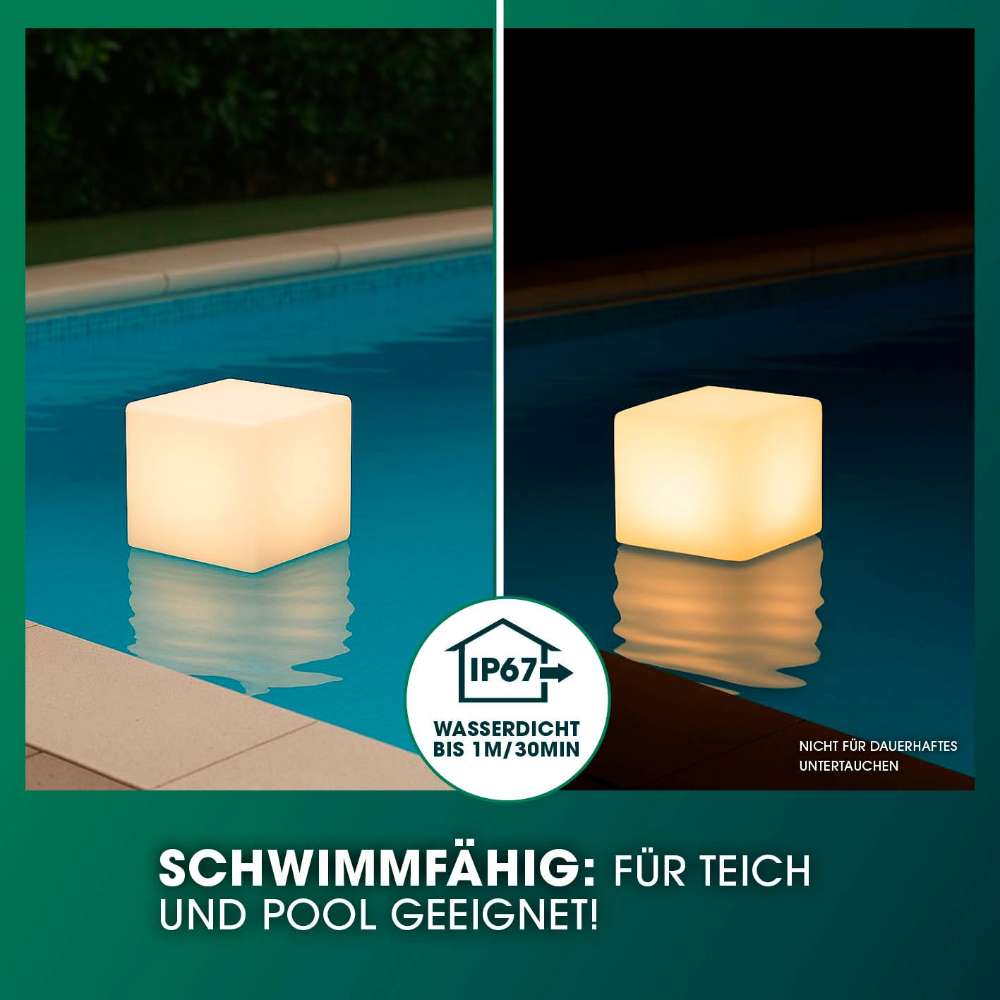 Solar-Dekowürfel mit Fernbedienung & Farbwechsel - 2er-Set