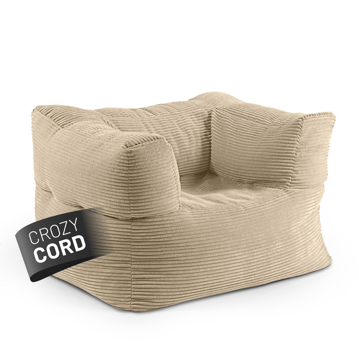 Modularer Sessel aus der LUMALAND Cord-Reihe - 400 L - 96 x 72 x 70 cm - Beige aus weichem Cordstoff, gemütlich und vielseitig kombinierbar.