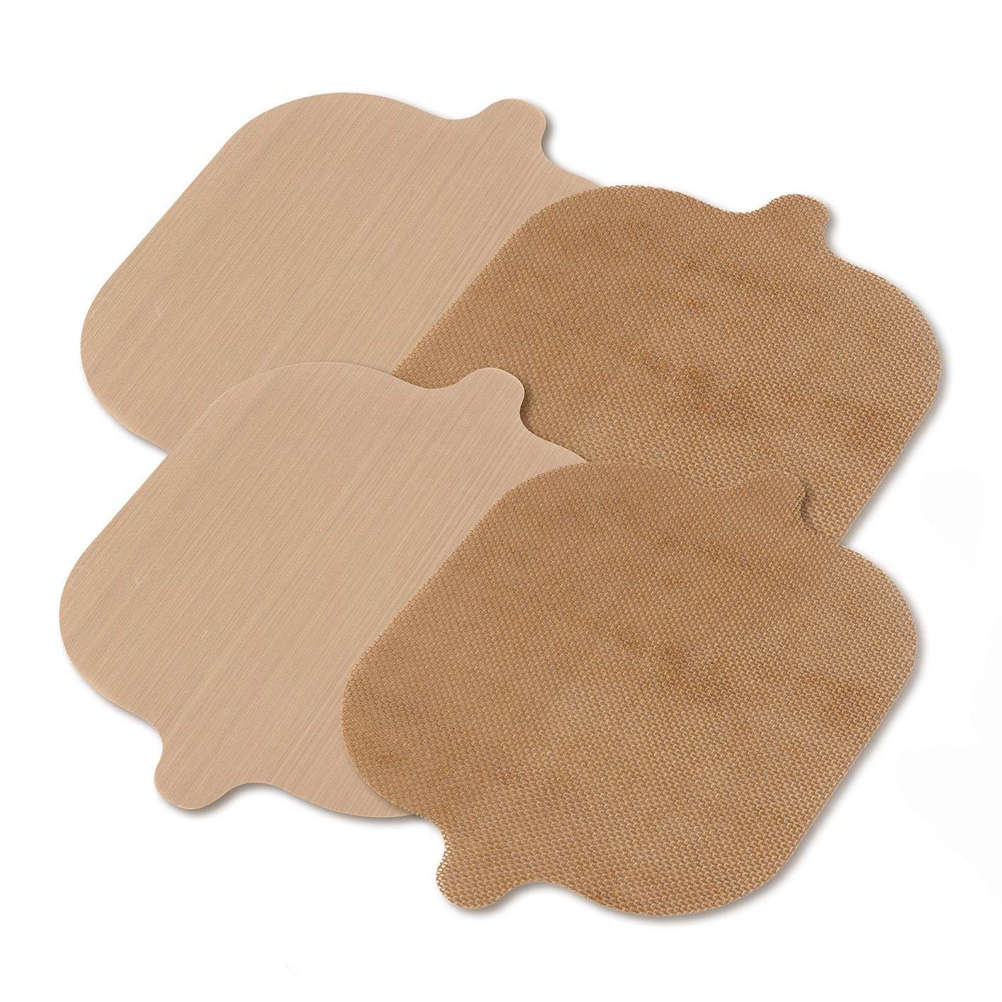 Dauerbackfolien-Set für Heißluftfritteusen - 4-tlg. - quadratisch, mit geschlossener und perforierter Oberfläche für vielseitigen Einsatz.